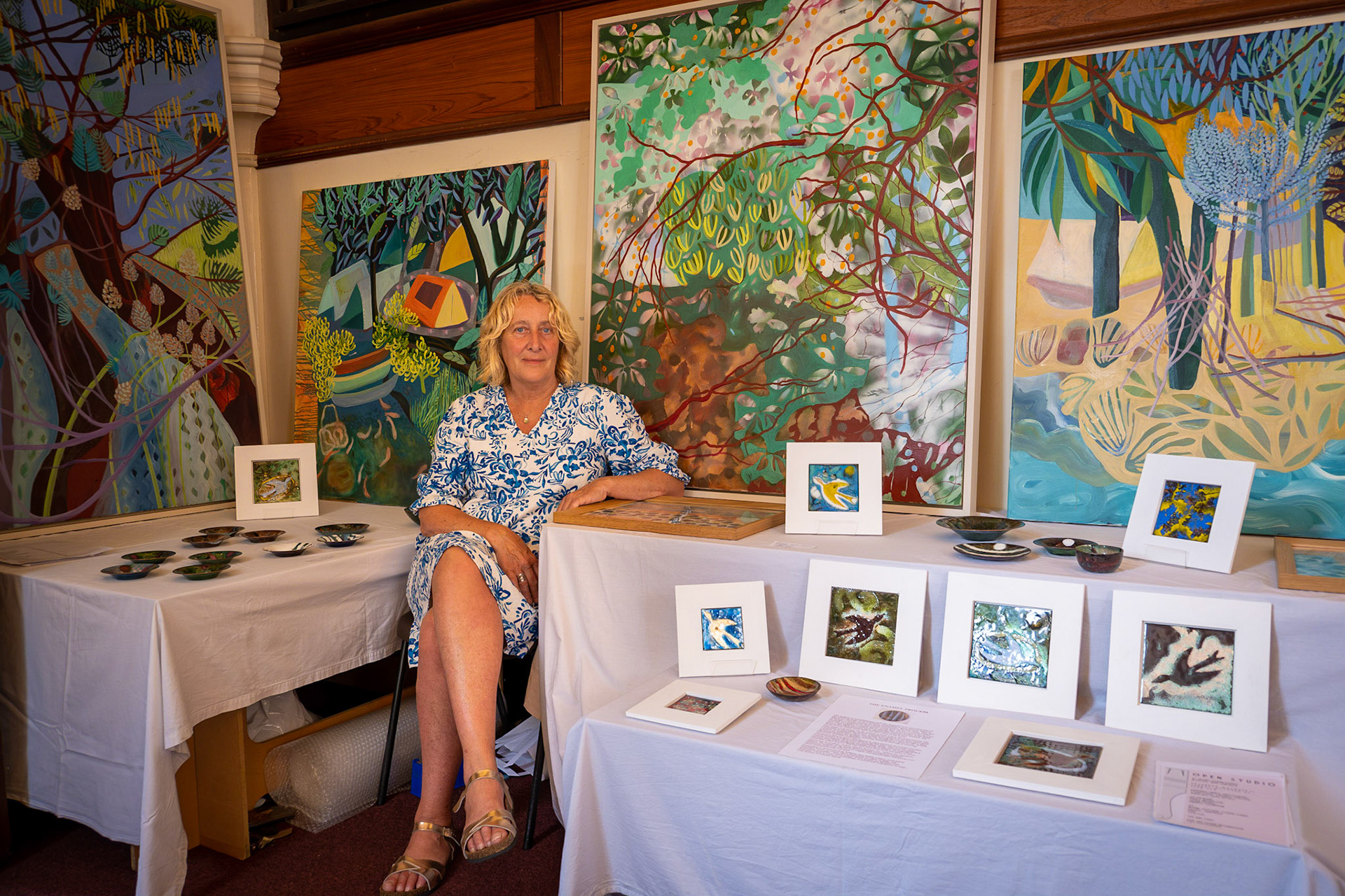 Open Studios, Walmer, 25th June: Amanda Thompson, oil painting, enamel on copper, St Saviours Church, The Strand. 