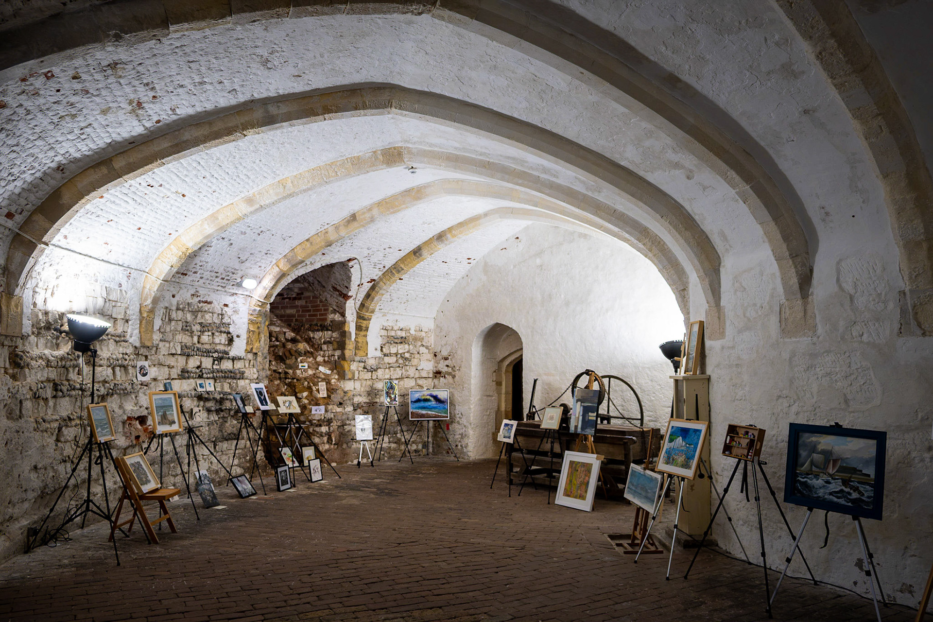 Art at the Castle, Deal, today, 9th July, 2023, featuring work by artists from SEAS (South East Artists, based in Deal www.searts.co.uk). 