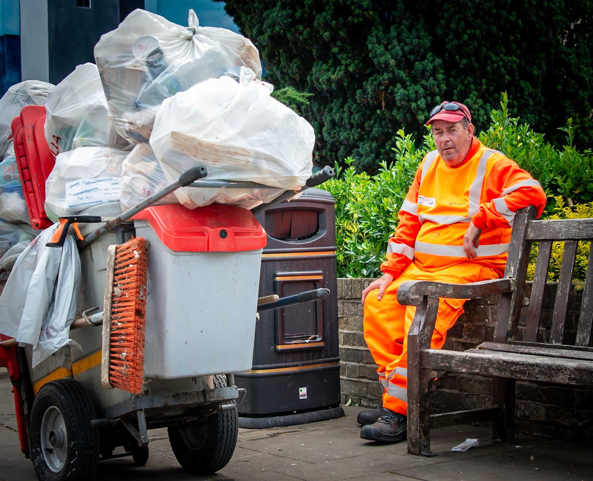 Gary, an employee of Veolia, taking a well earned breather. Veolia are contractors to Dover District Council