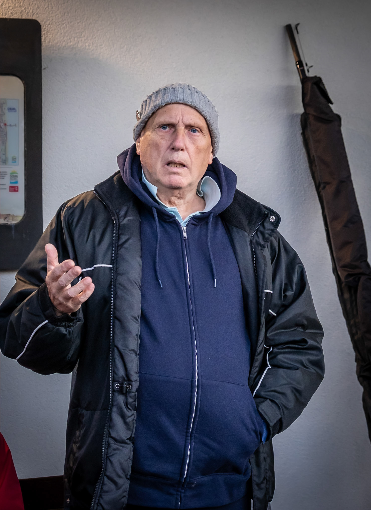 Bob, the organiser of the Connie Cup Fishing Match which took place on Deal Pier on Saturday, 11th November, 2023. The Cup match commemorates the passing of Bob's mother Connie 39 years ago. This was the 39th year of the event.