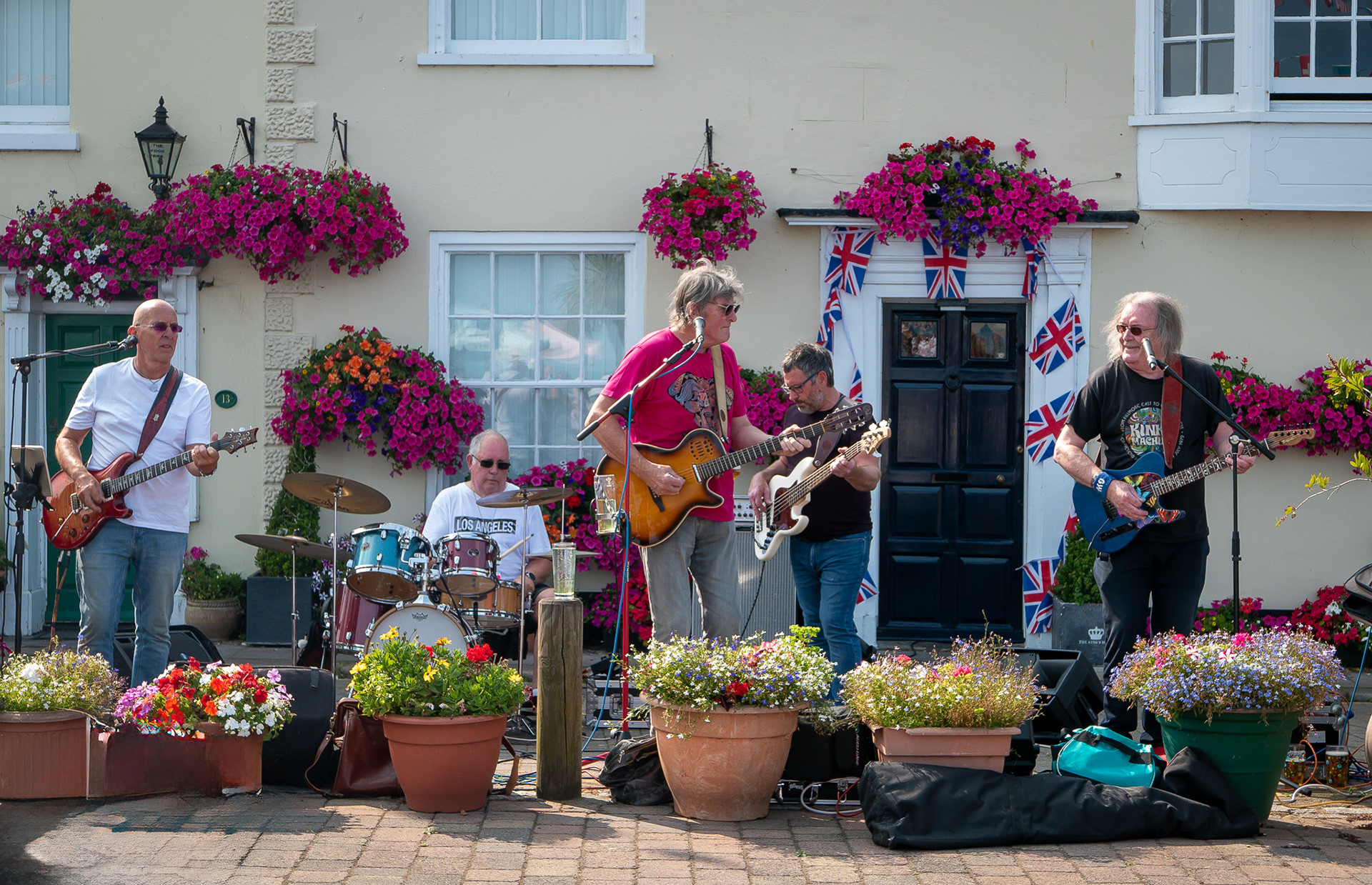 Rock band playing at the Kings Head and Port Arms, Beach Street, 18th August, 2024.