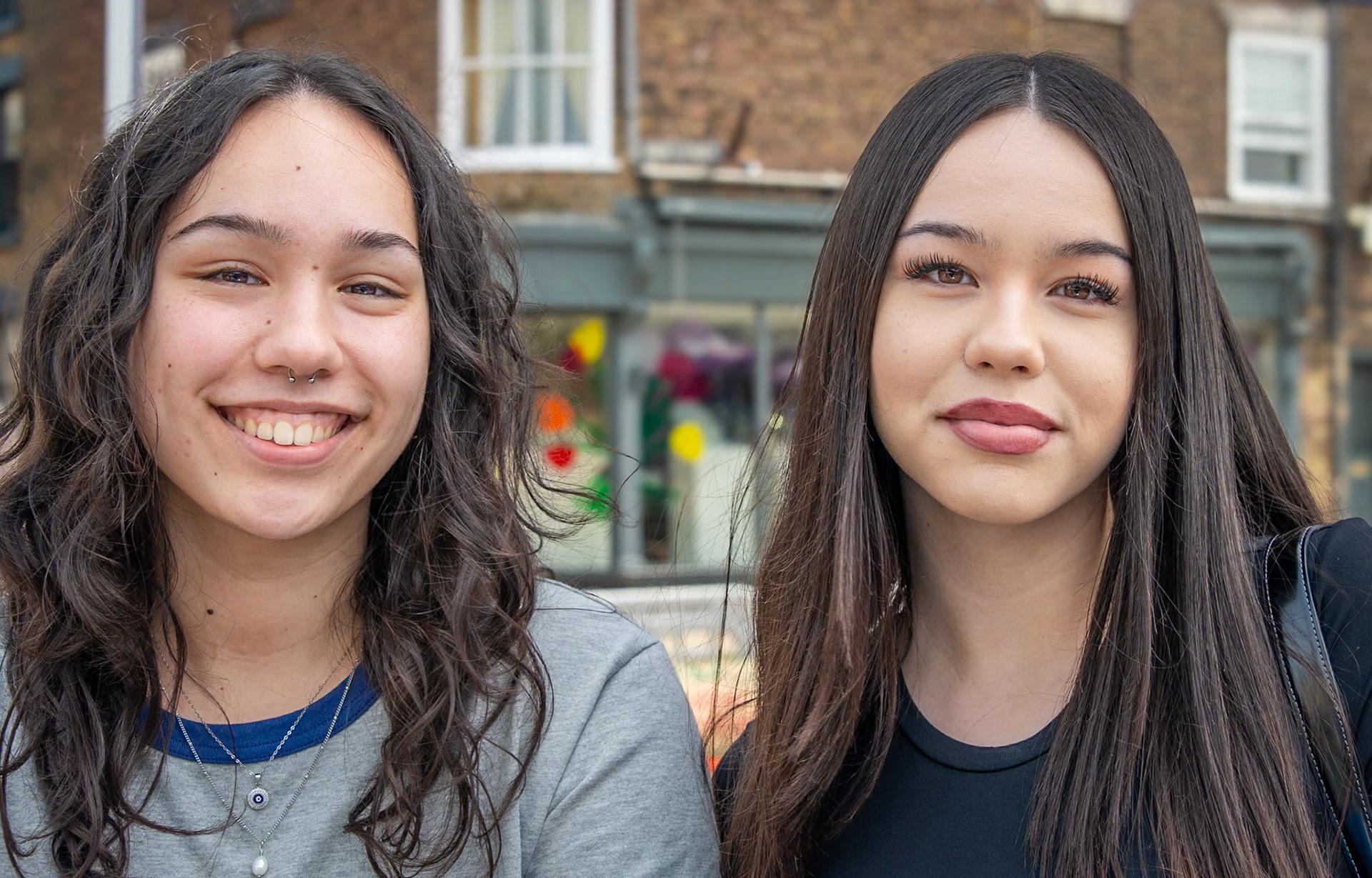 Katelynn and Ella, students. At the Real Deal Roasters coffee bar, Deal Market, 25th April, 2025. 
