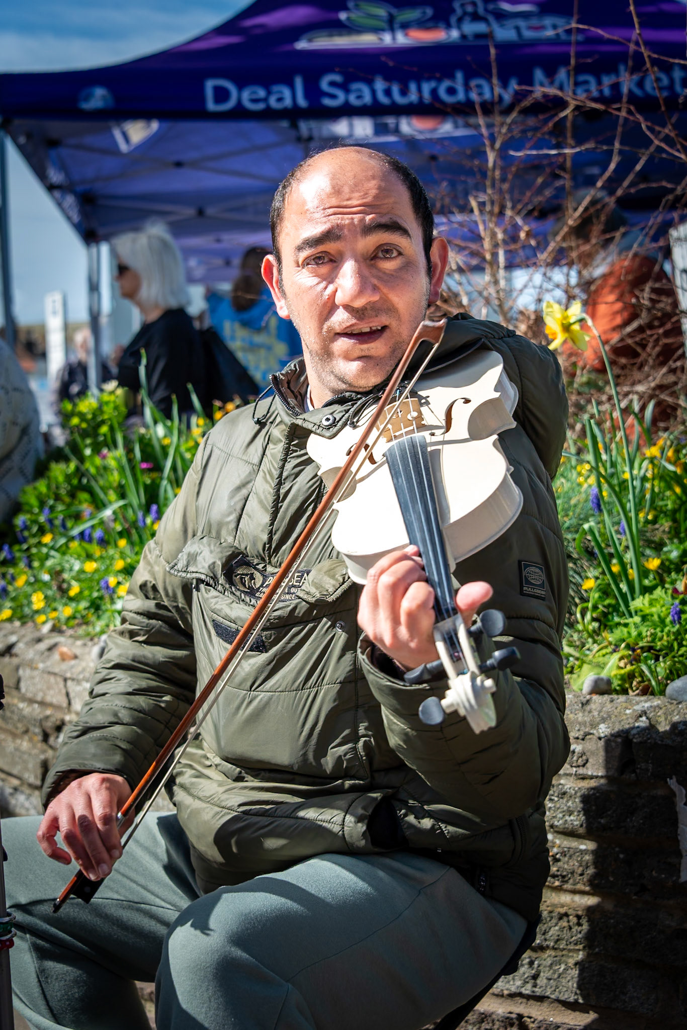 Asif, a very talented Bulgarian violinist busking in Deal Market. 29th March, 2025.