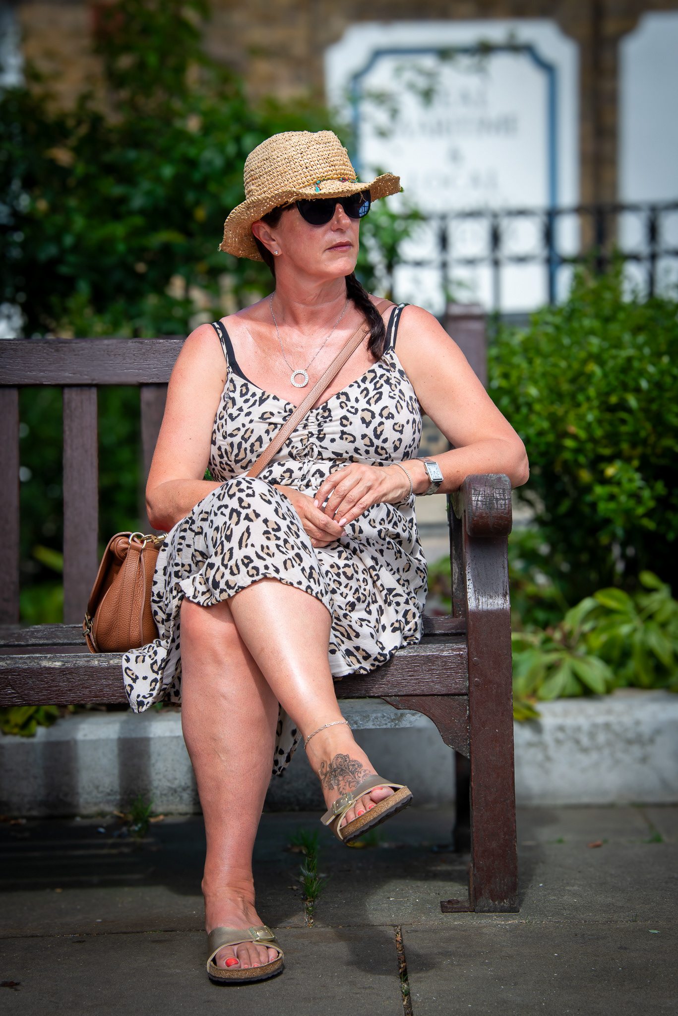 Clare, an interior designer, St Georges Church forecourt, 10th August.