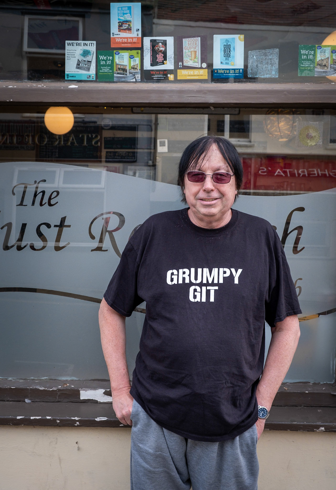 Gary, a grumpy git. Outside the Just Reproach, 3rd October, 2026.