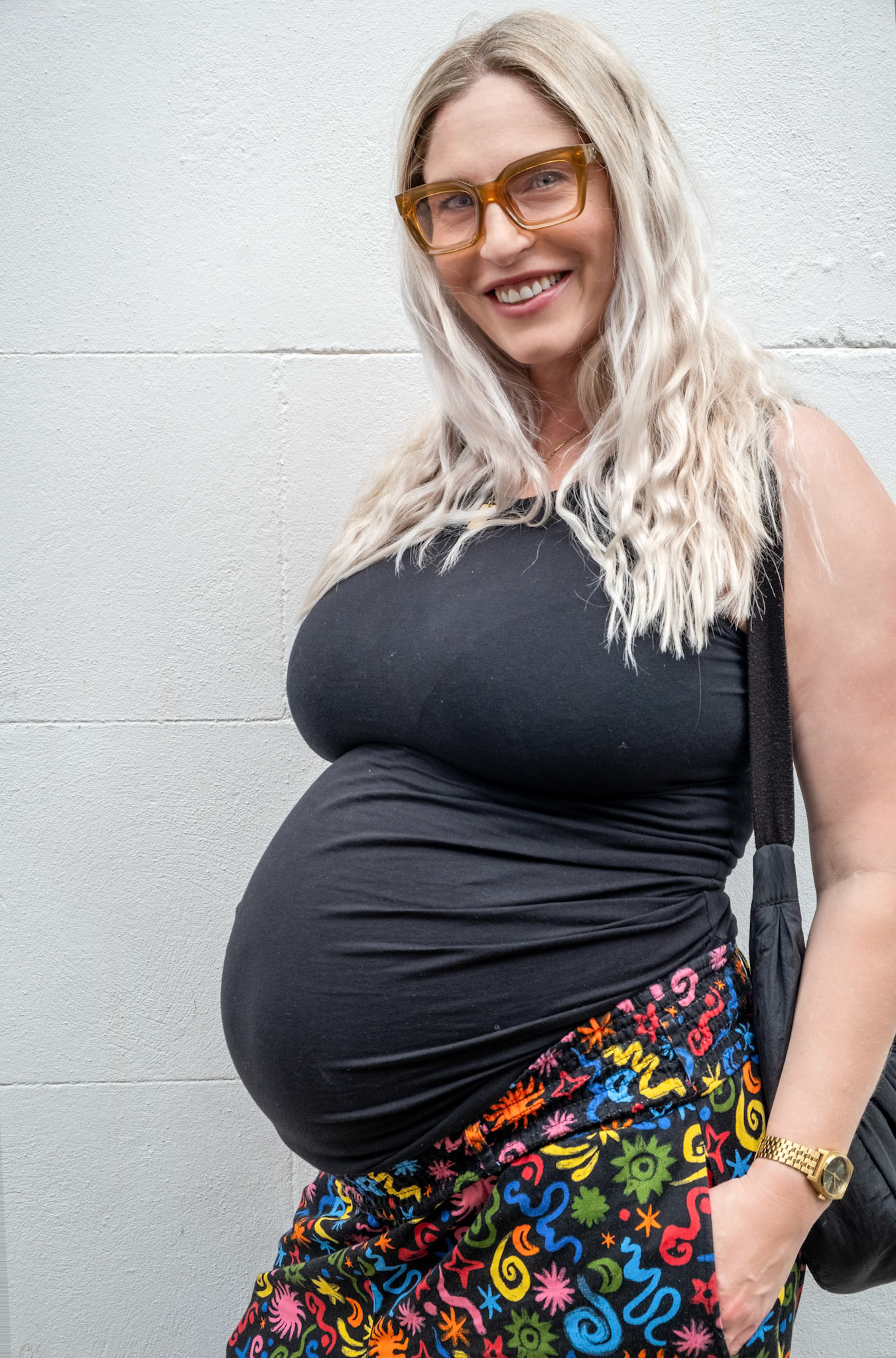 Shevon, a designer, at the Deal Braderie, Sunday, 13th September, 2026. Her baby is due this week.
