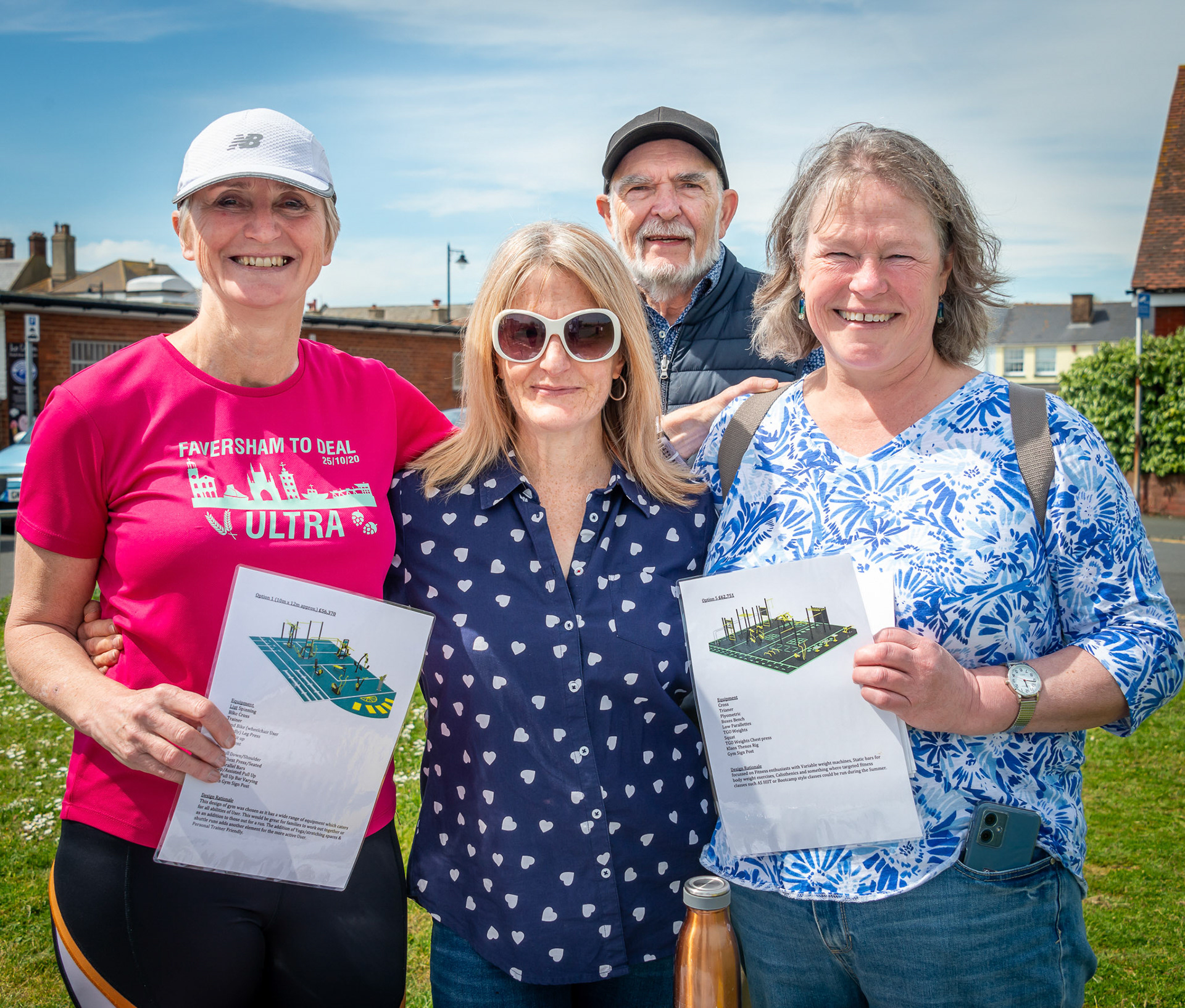 Members of Walmer Town Council promoting the Council's proposal for an outdoor gym to be installed on Walmer Beach. 4th May, 2024.