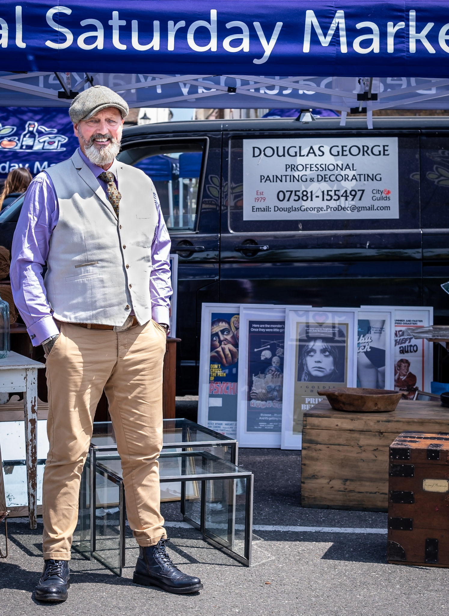 Douglas George at his stall at Deal Market, Saturday, 27th June.