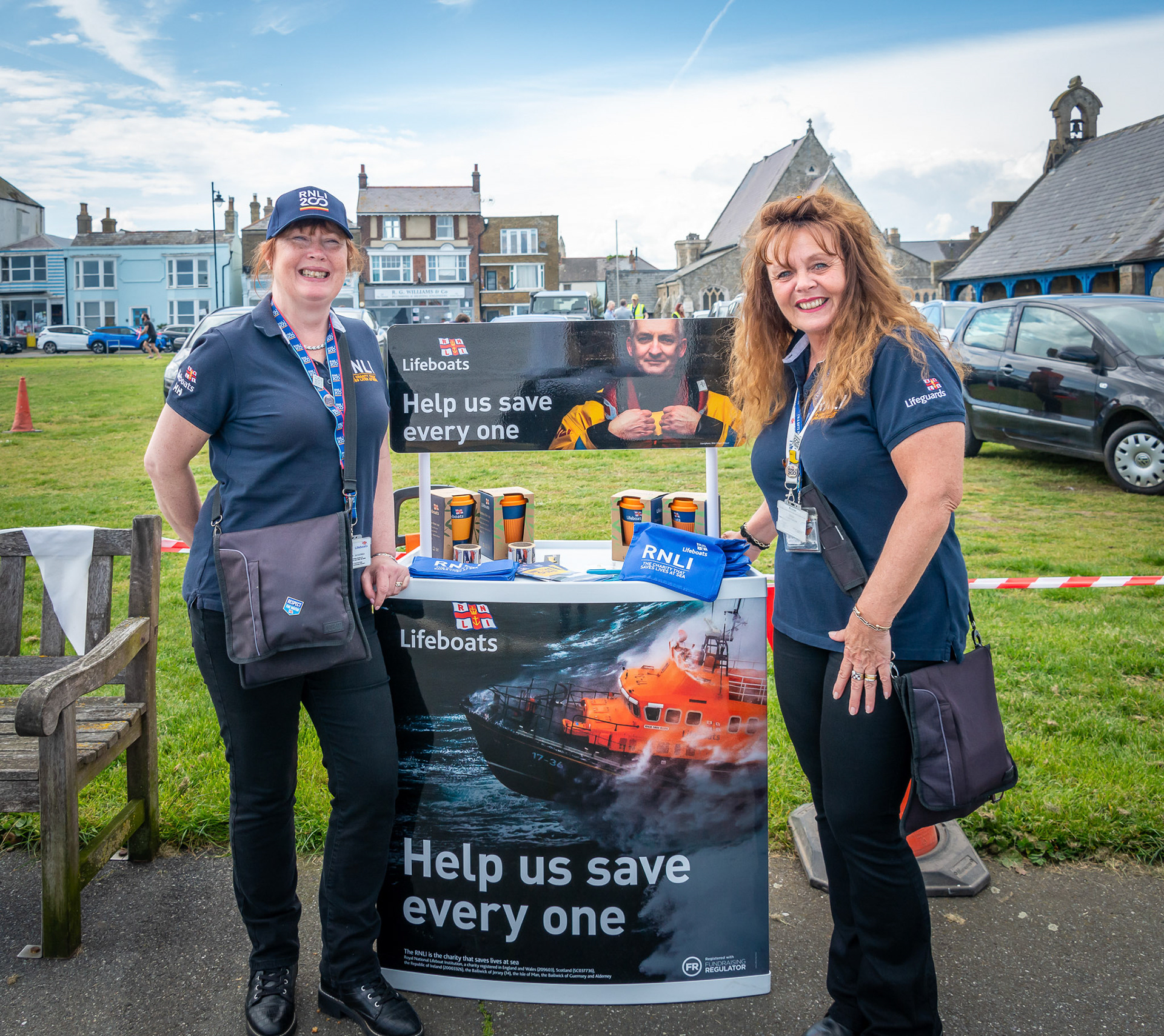 Caroline and Sharon raising funds for the Walmer Lifeboats. Walmer Green, 4th May, 2024.