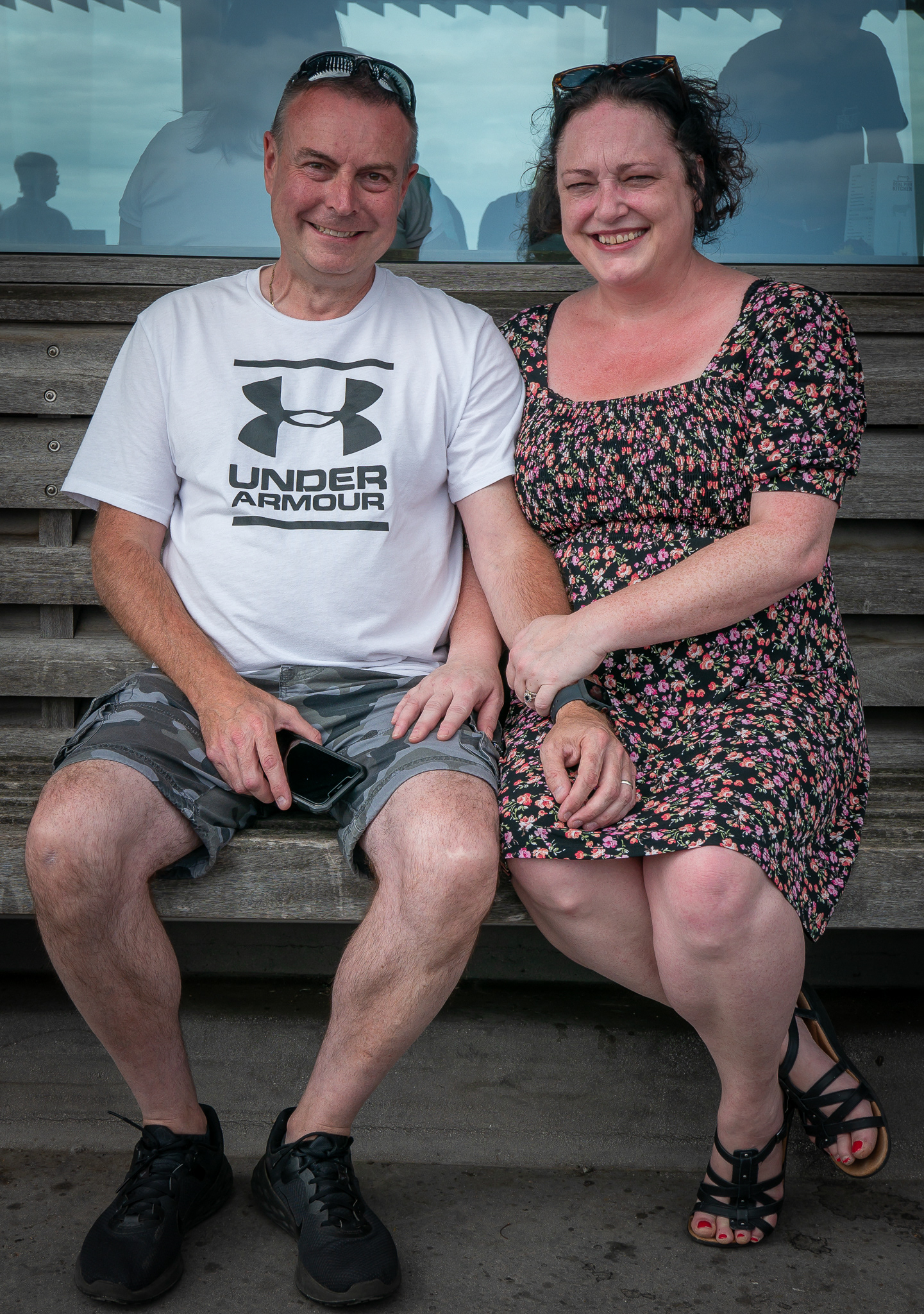 Chris and Sharon at the Pier, Saturday, 18th August, 2024. Sharon works with Rethink, an organisation dealing with mental illness. 