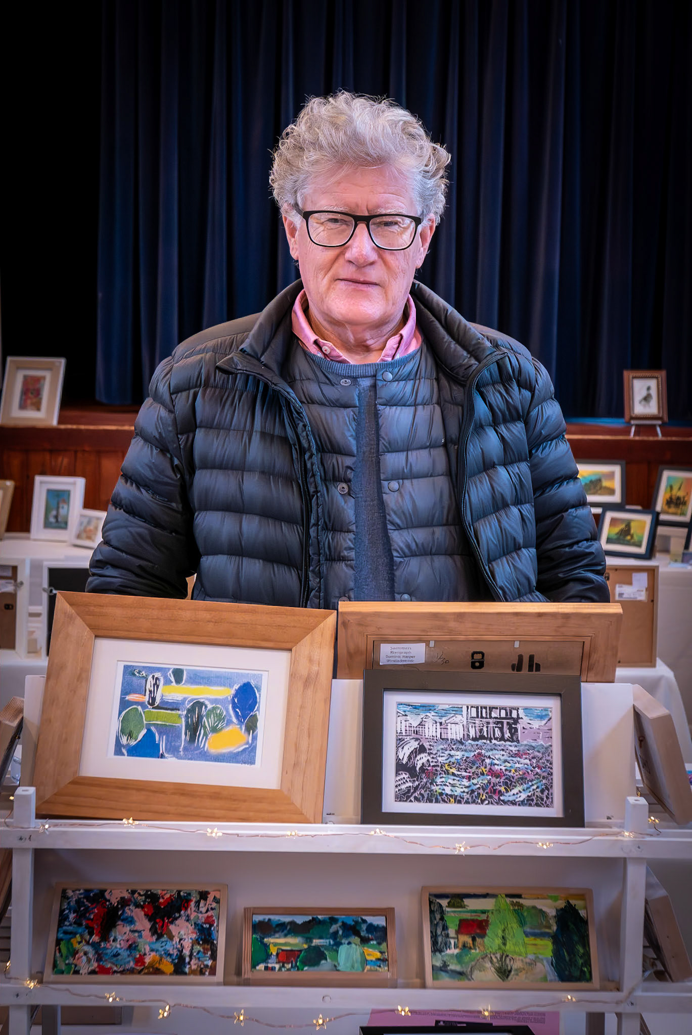 Dominic at South East Artists, Postcard Art Exhibition at St Georges Hall, Deal. Saturday, 18th November, 2023.