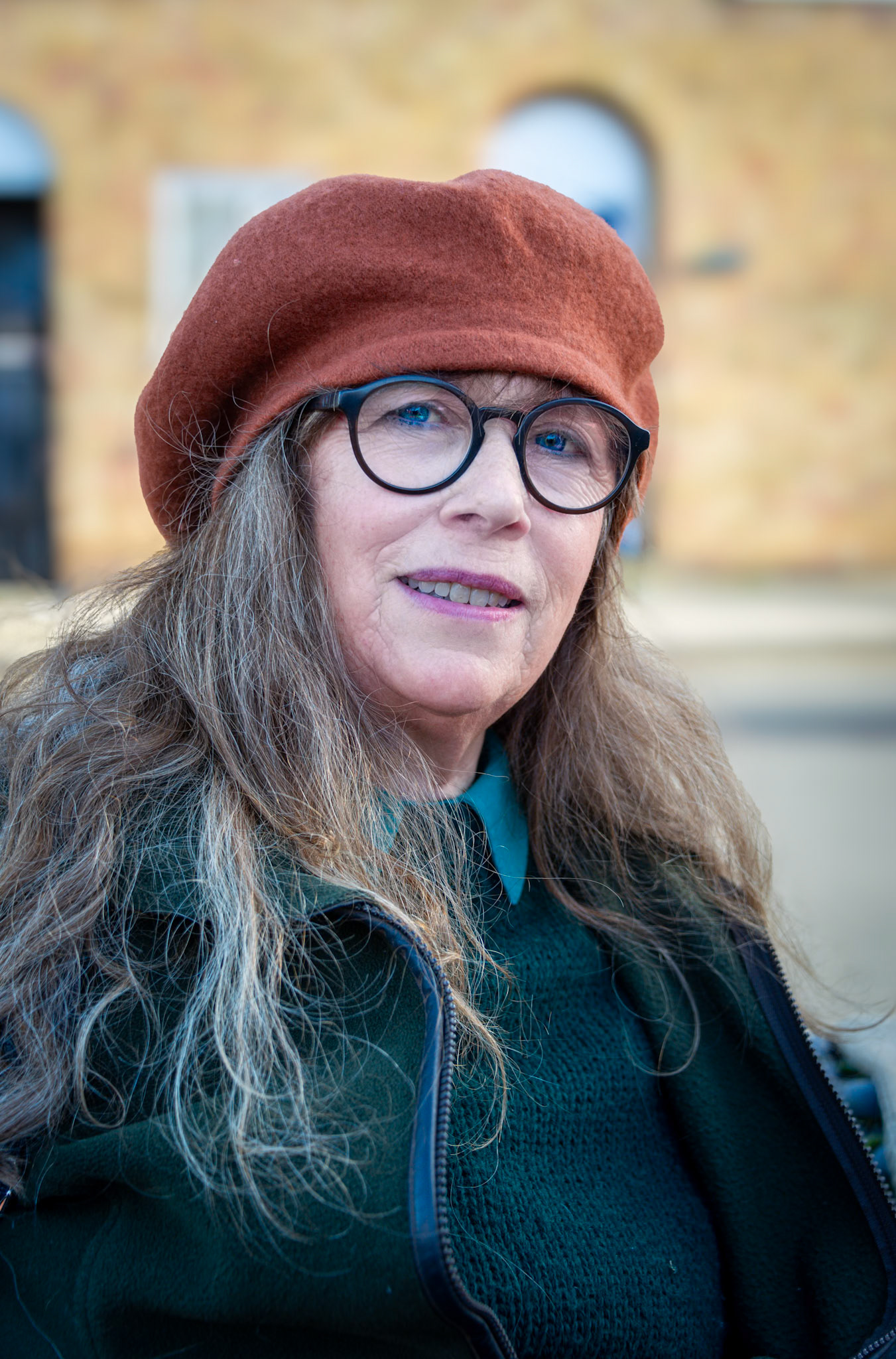 Marietta, an Archaeologist. Outdoor coffee at Real Deal Roasters, Deal Market, 25th January, 2025.