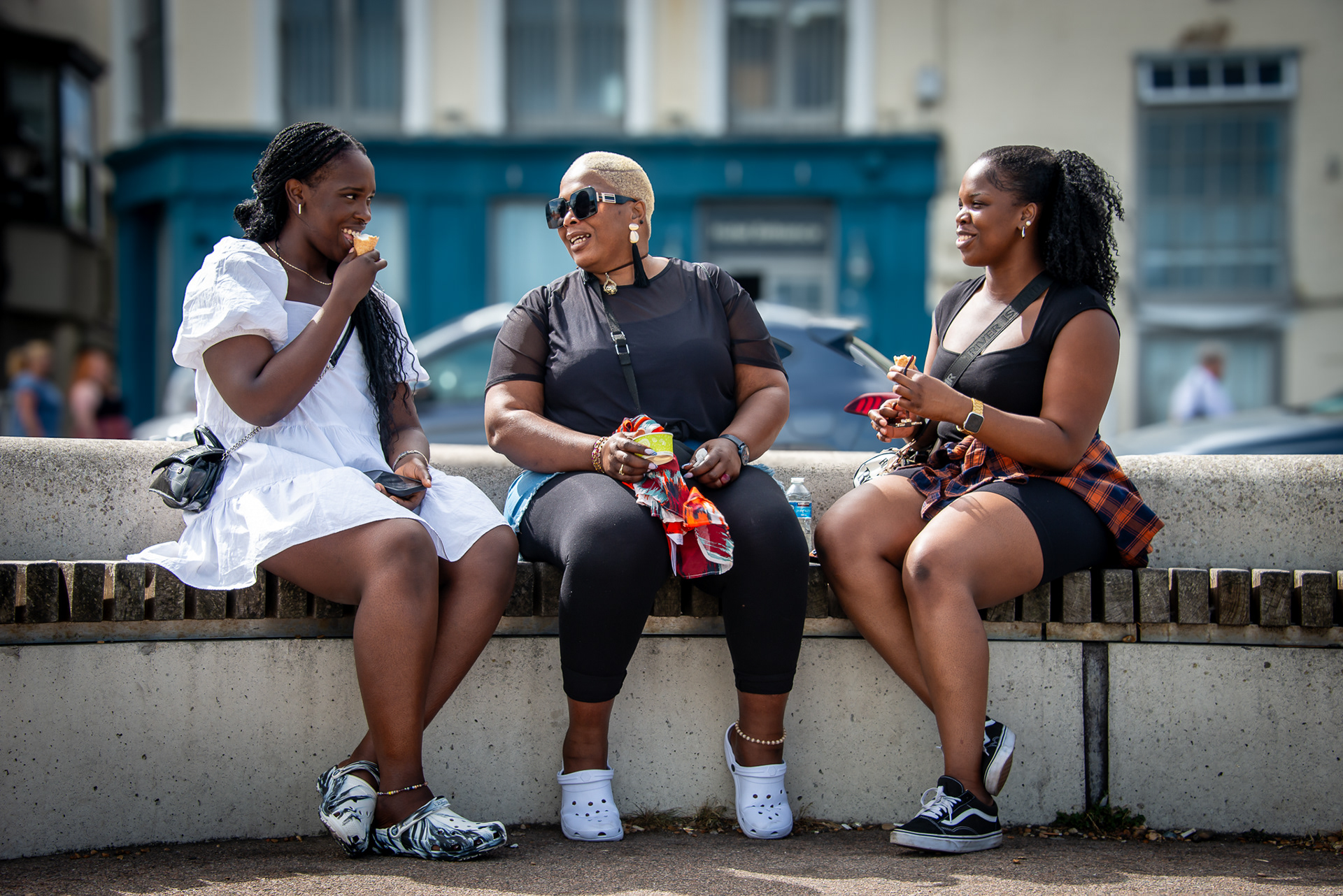 Joy, Module and Ayo, Deal Seafront, 10th August.