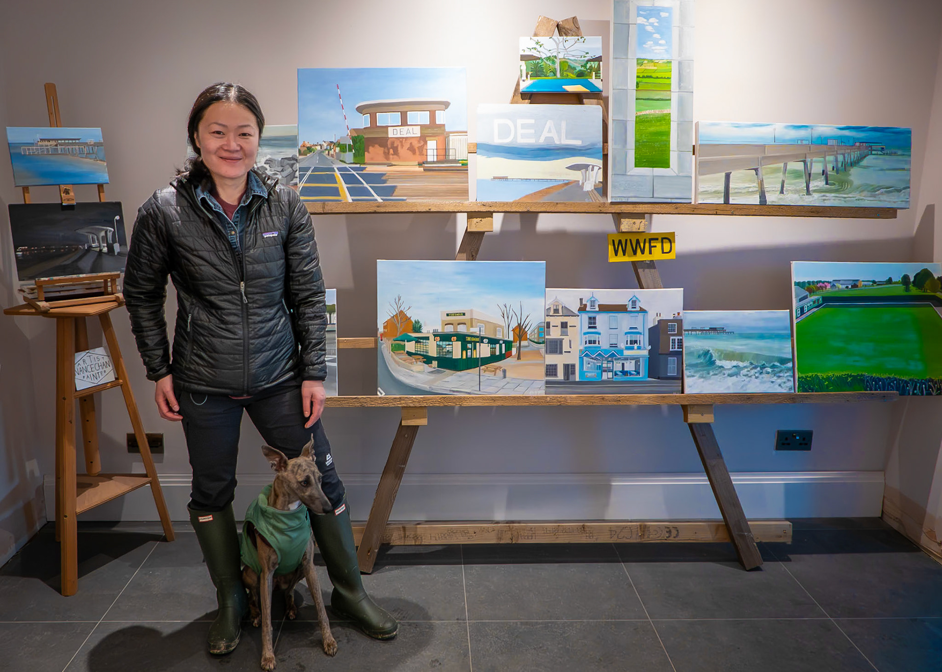 Nancy Chan, Mill Road, Deal. Artists' Open Houses, 29th October 2023. Nancy is a landscape and portrait painter in traditional mediums. She is exhibiting for the first time with a collection of urban scenes from around Deal.