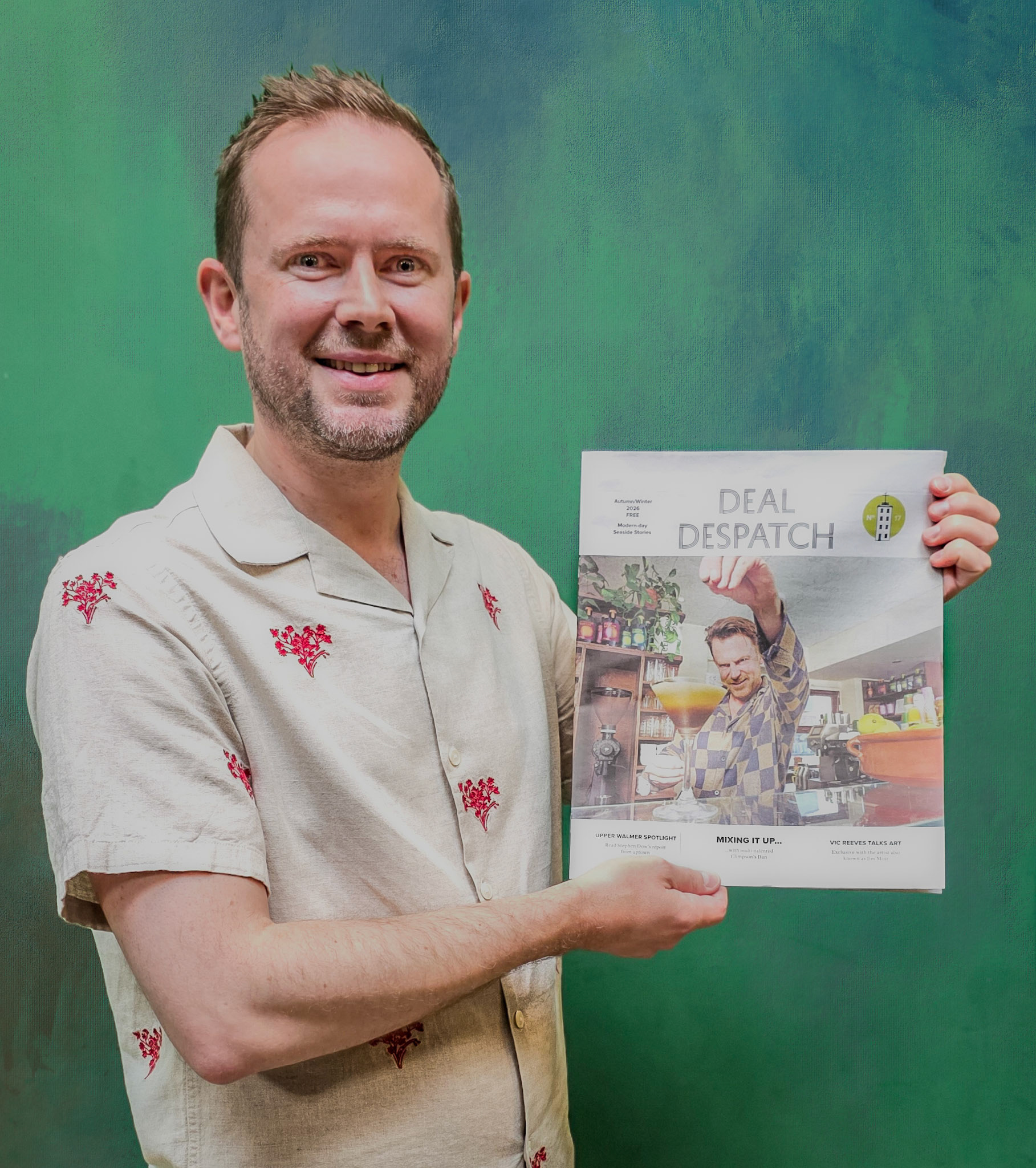 The new editor of the The Deal Despatch, David Lowe, at the launch of the Autumn/Winter Issue. Astor Theatre, 8th October, 2026.