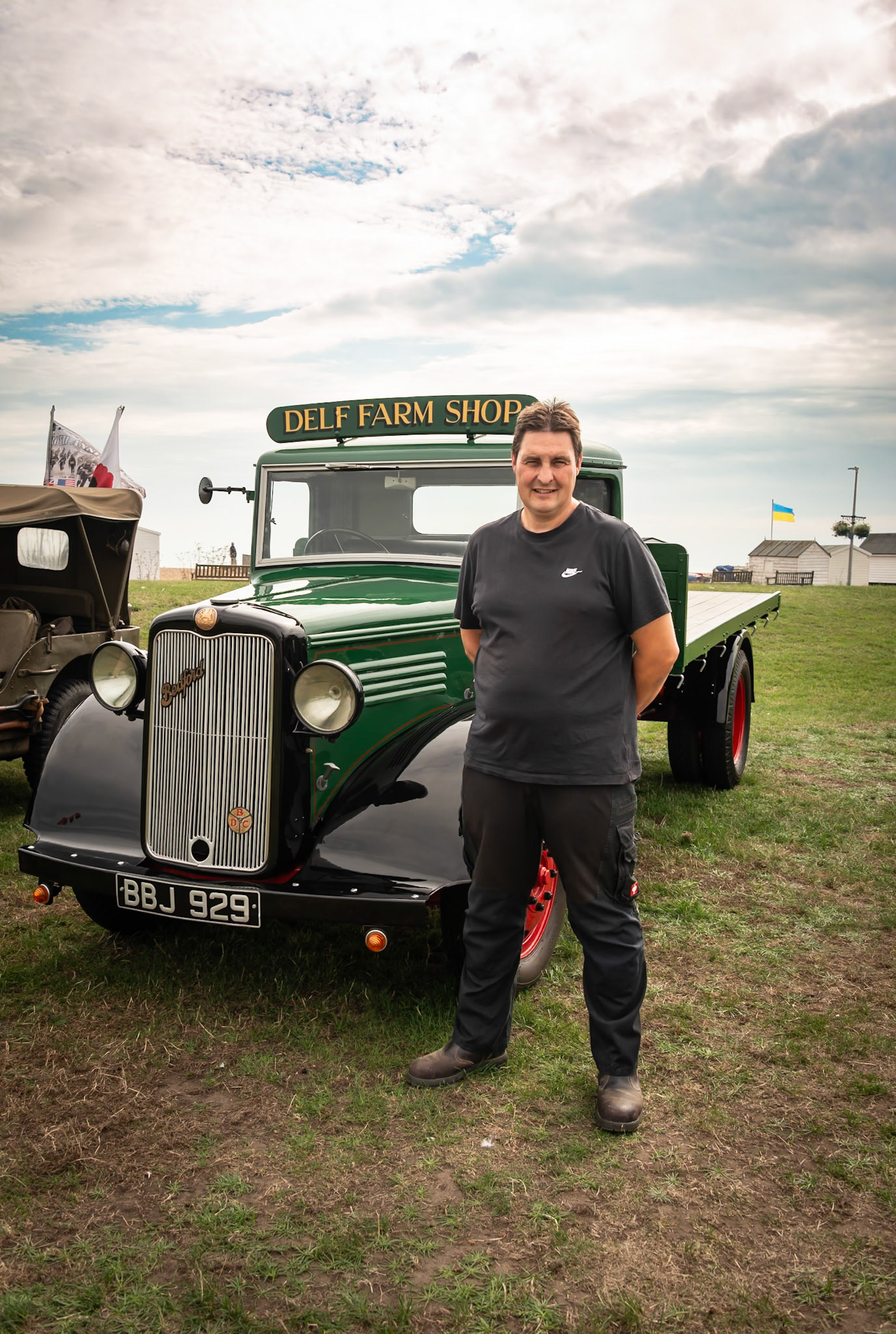 Simon with his 1936 Bedford Van. Simon also collects tractors.