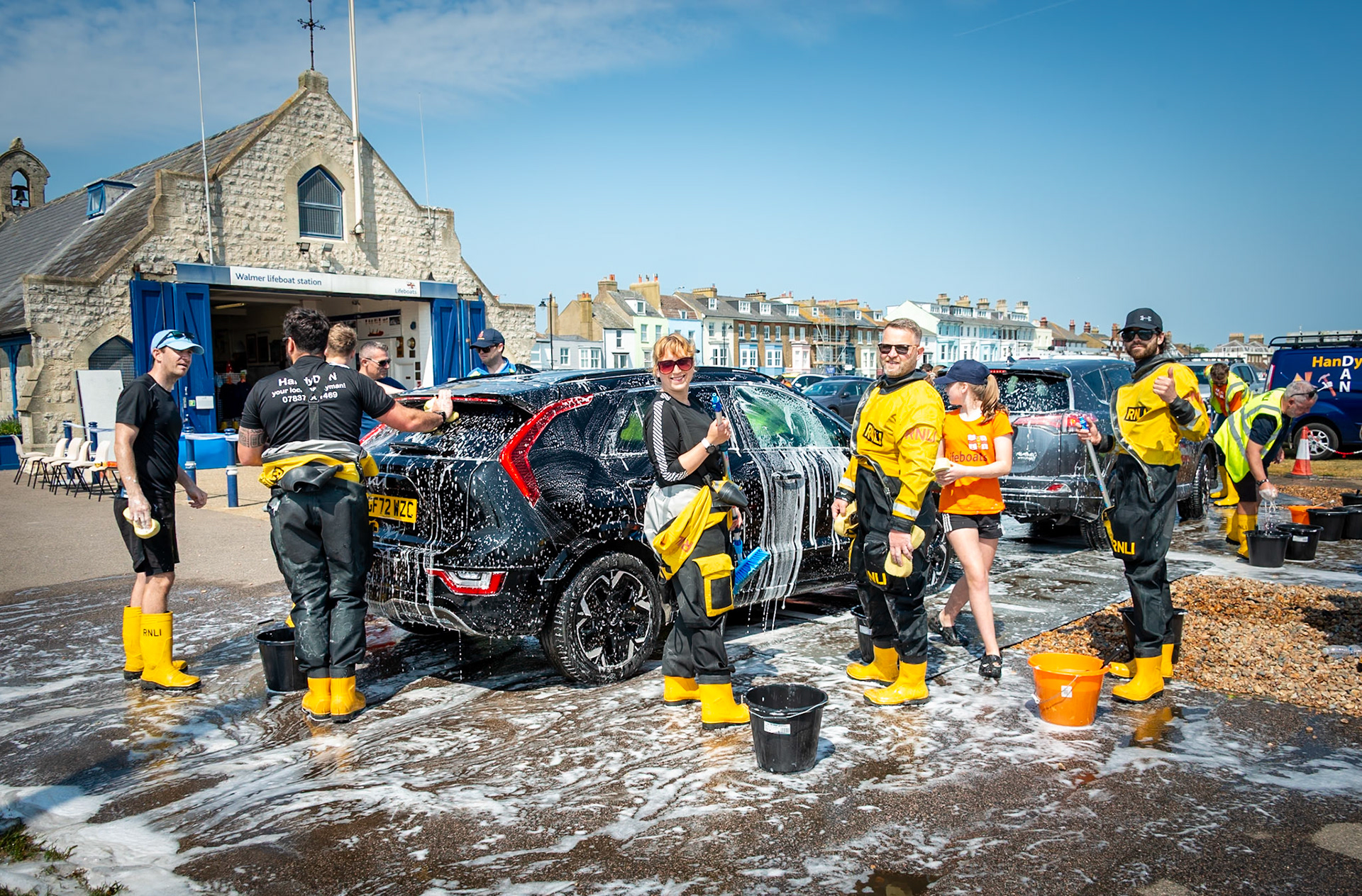 The annual RLNI Charity Car Wash at Walmer Lifeboat Station, 2nd May, 2025. 