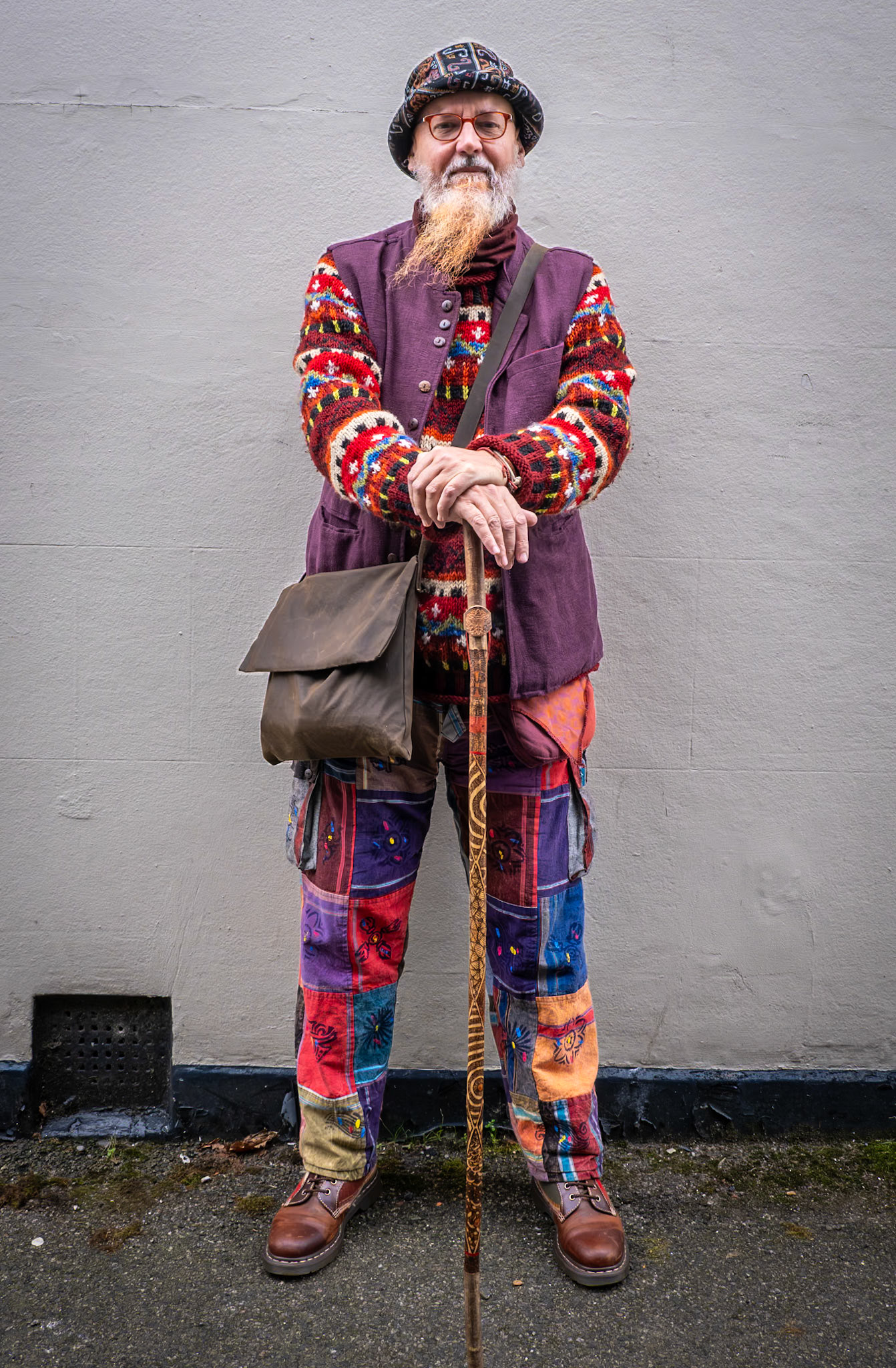 Barrie Tonkin visiting from Dover. Barrie worked for 30 years in freight then 13 years as a nurse. Deal High Street, 3rd February, 2024.