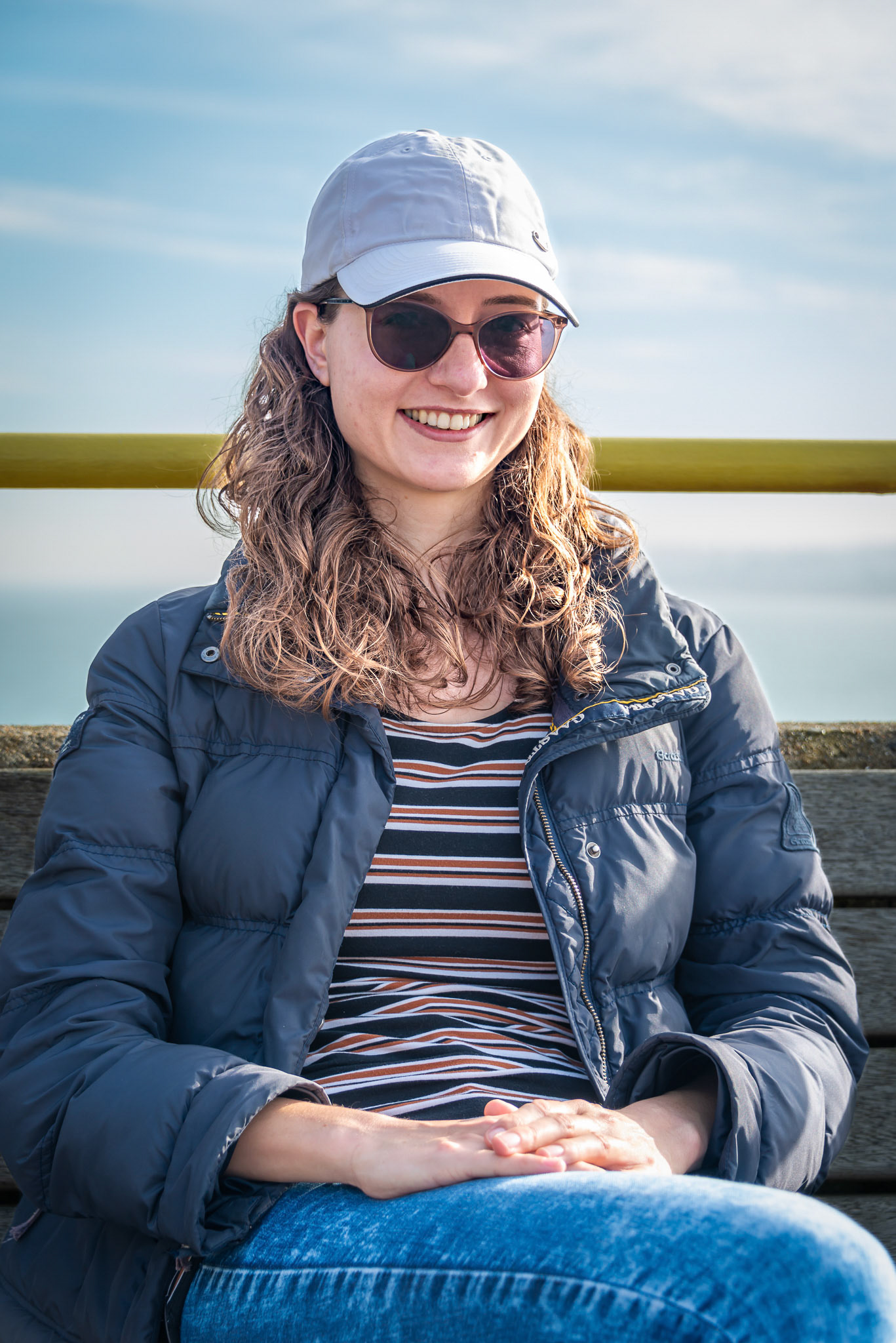 Marlinde, a linguist and translator from the Netherlands. Deal Pier, 20th March, 2024.