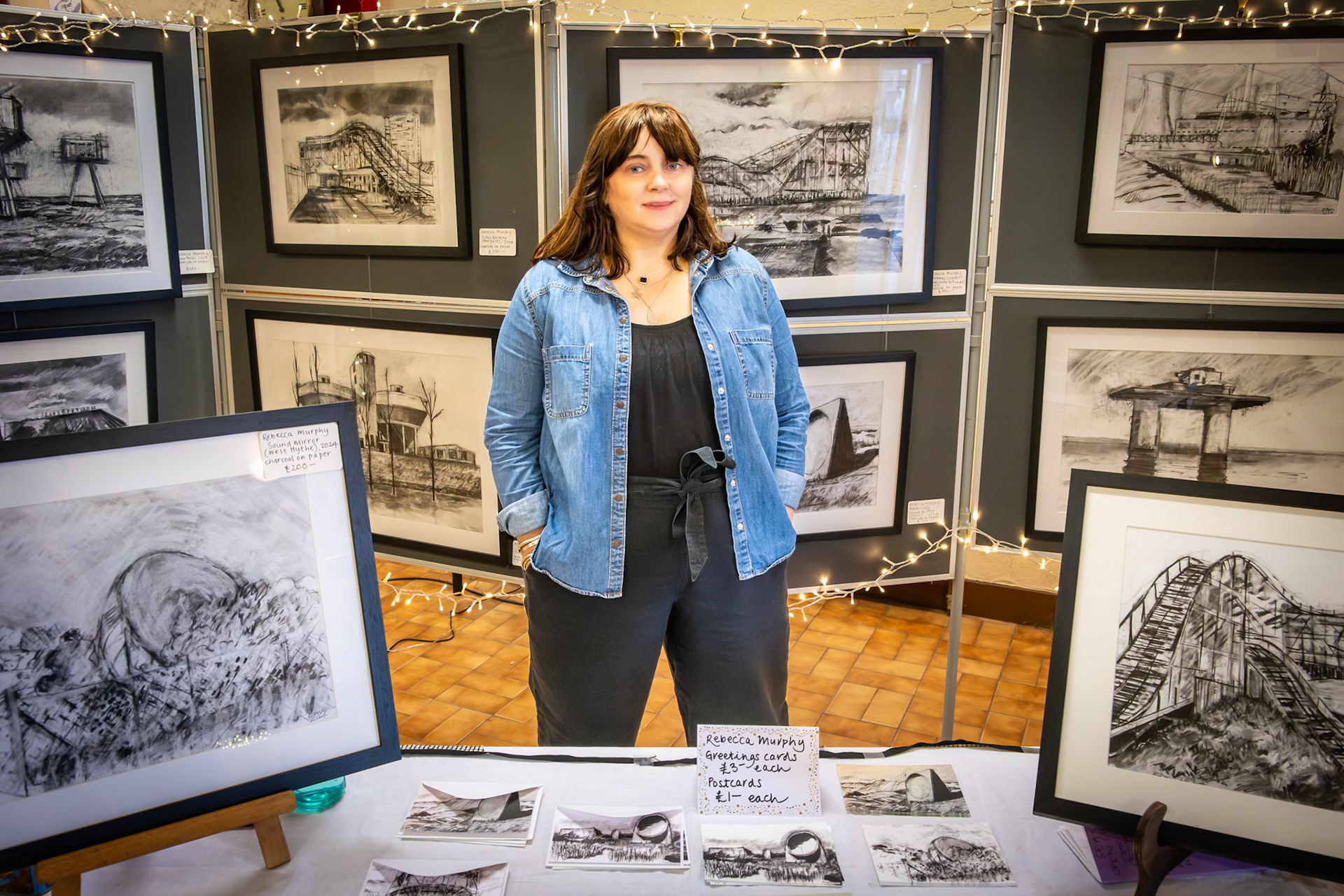 Rebecca Murphy, charcoal and mixed media.