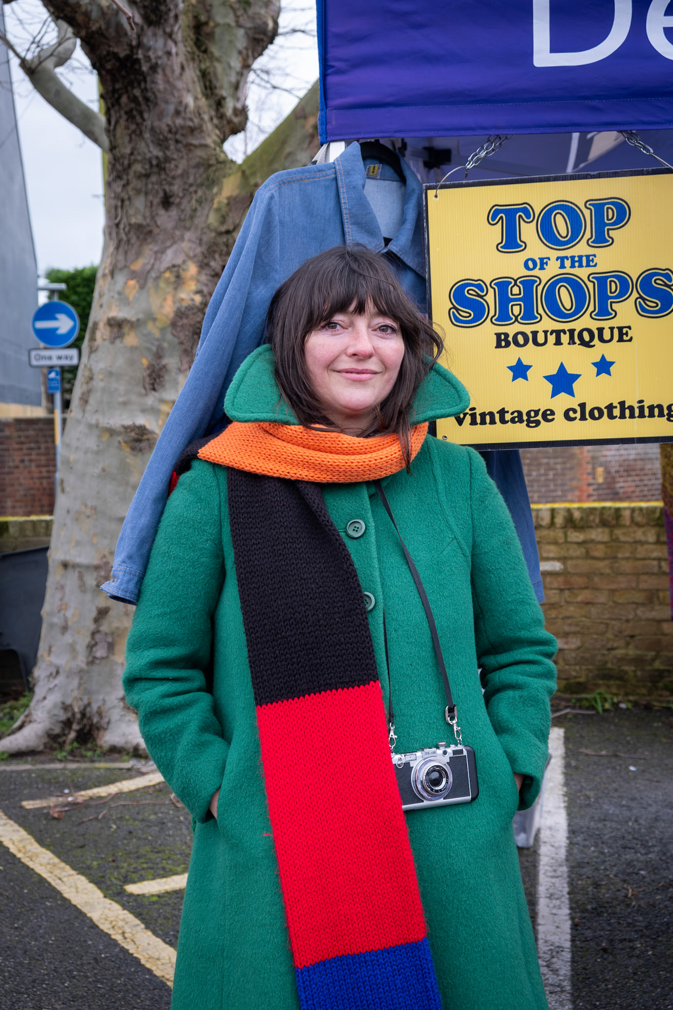 Anja at her Vintage Clothing Stall, Deal Market, 31st February.