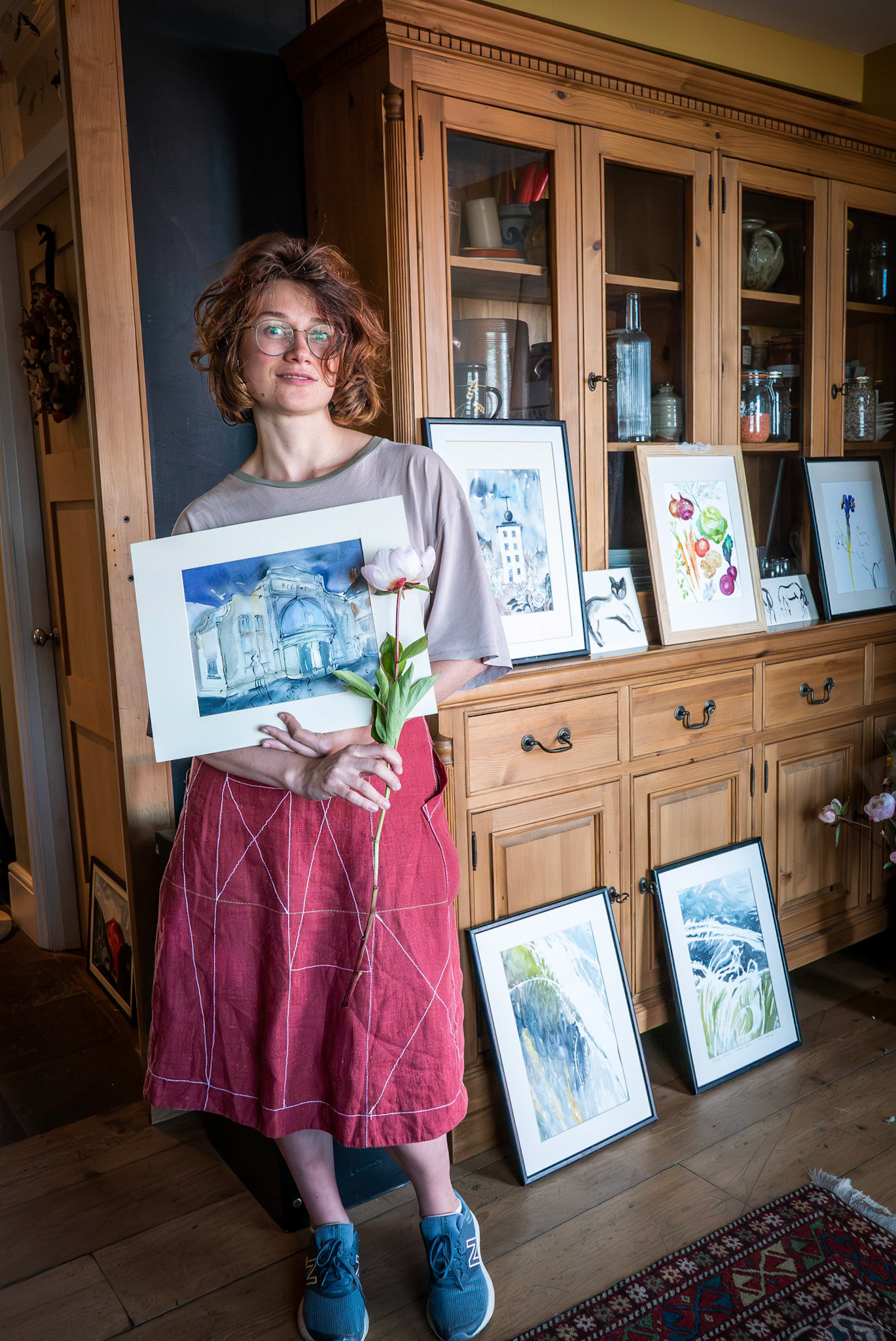 Yulia Antonova, watercolour, pencil, crayon and collage, Beach Street.