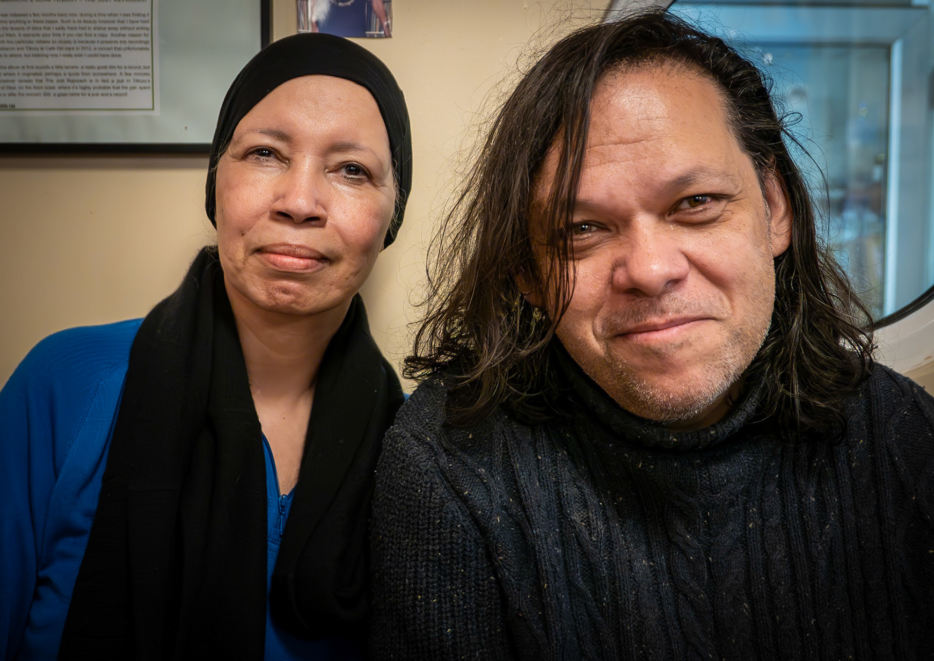 Phylis and Nathan, down from London, at the Just Reproach Micropub. The last one of the year, 31st December, 2023.