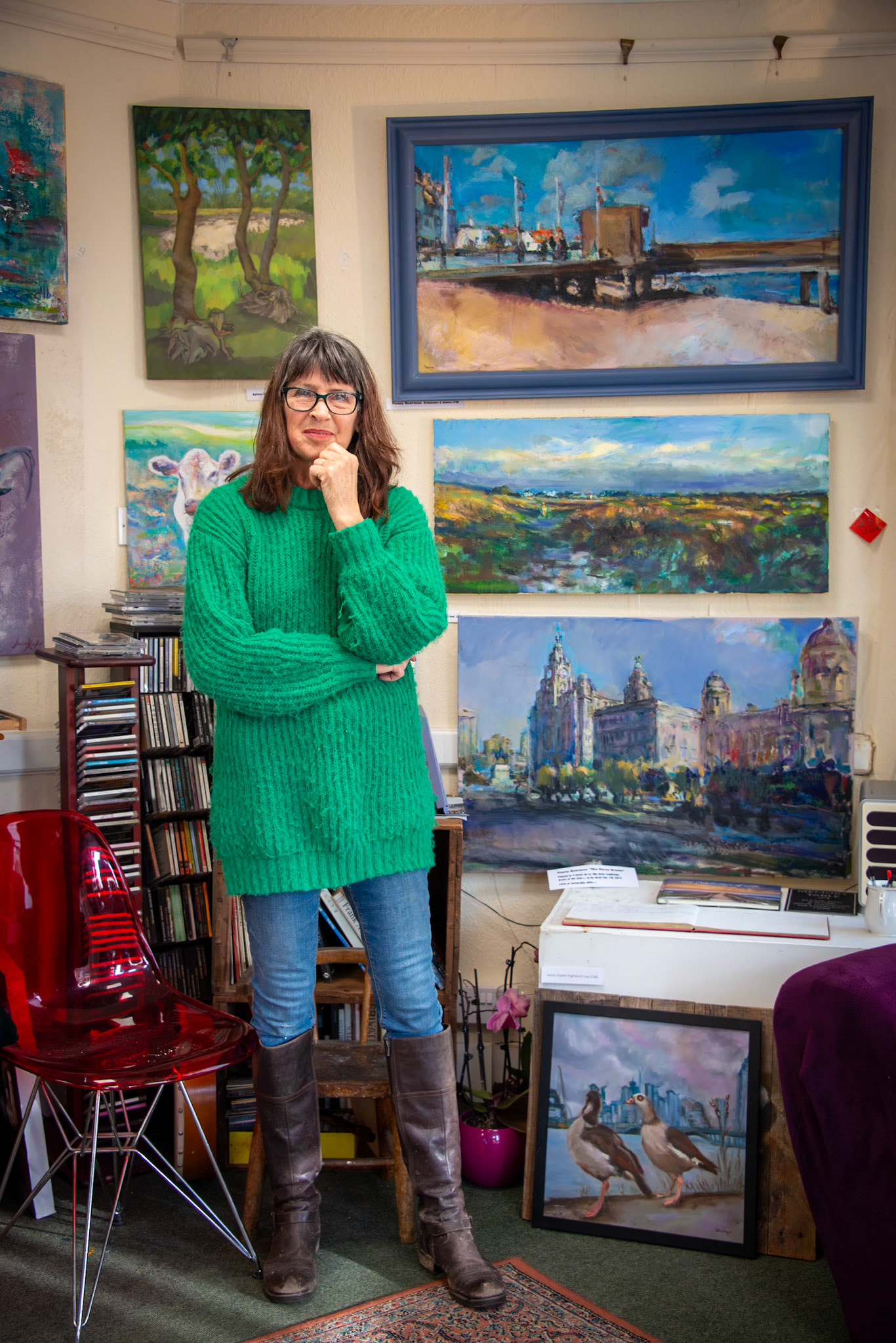 Penny Bearman, painter and teacher at Sealark Studio in Broad Street, Deal, 28th January, 2024. www.pennybearman.co.uk