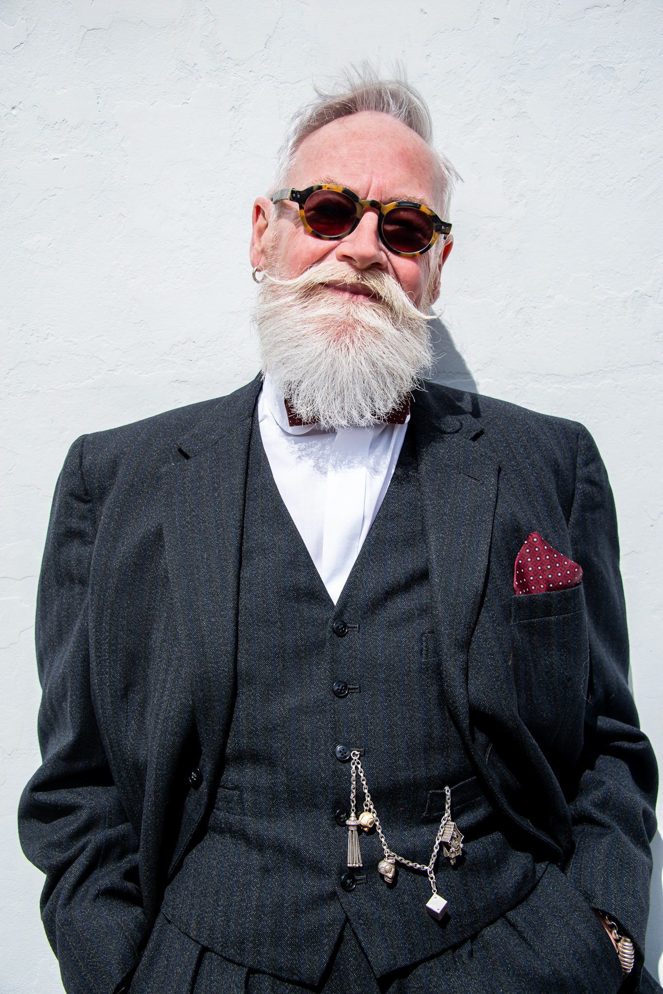 Ken, always immaculately dressed and well groomed. Ken is a former lecturer at the Chelsea School of Dramatic Arts. Deal High Street, 20th April, 2024.