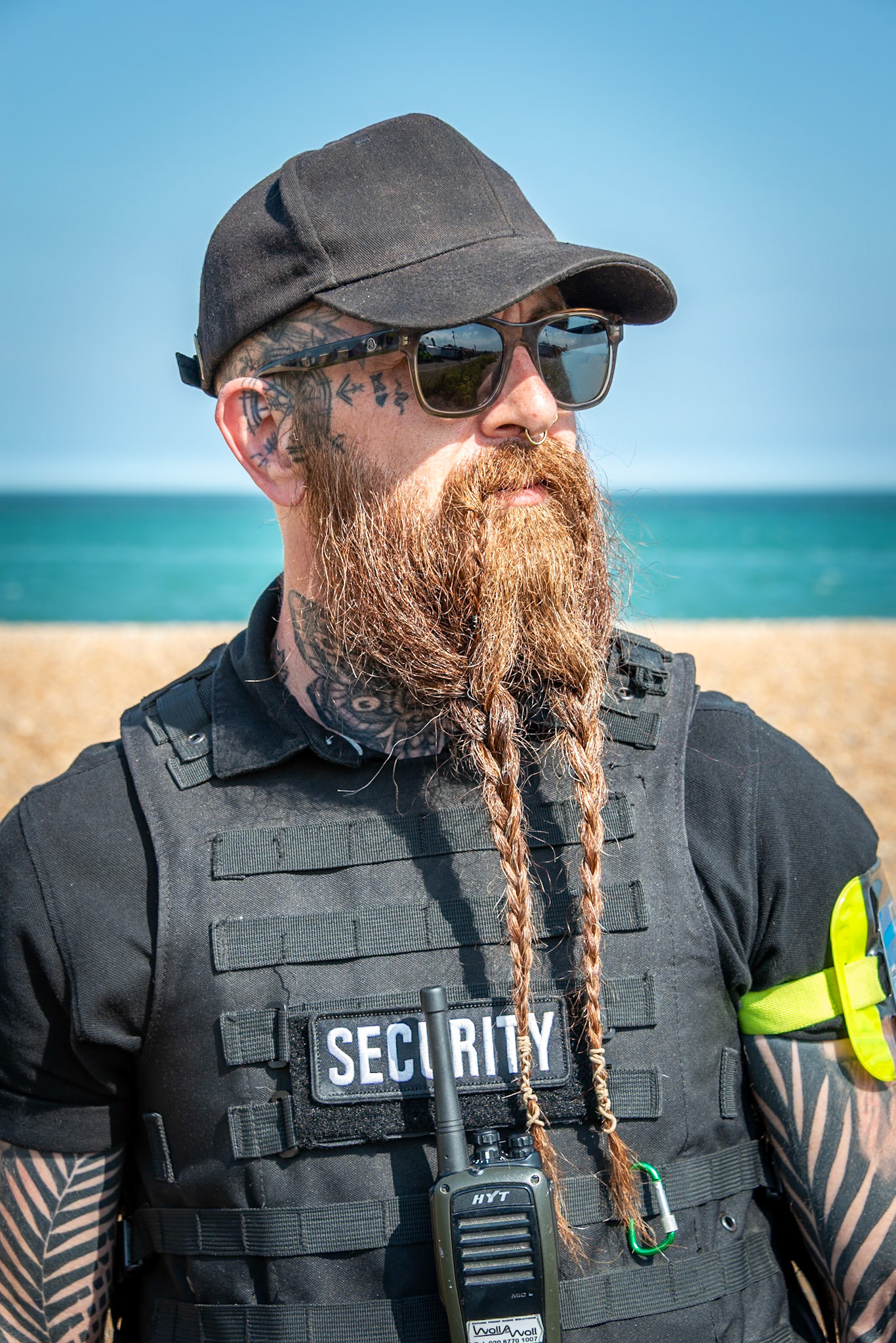 Nathan, on duty as a security officer at the Deal Food Festival, 2nd May, 2025. 
