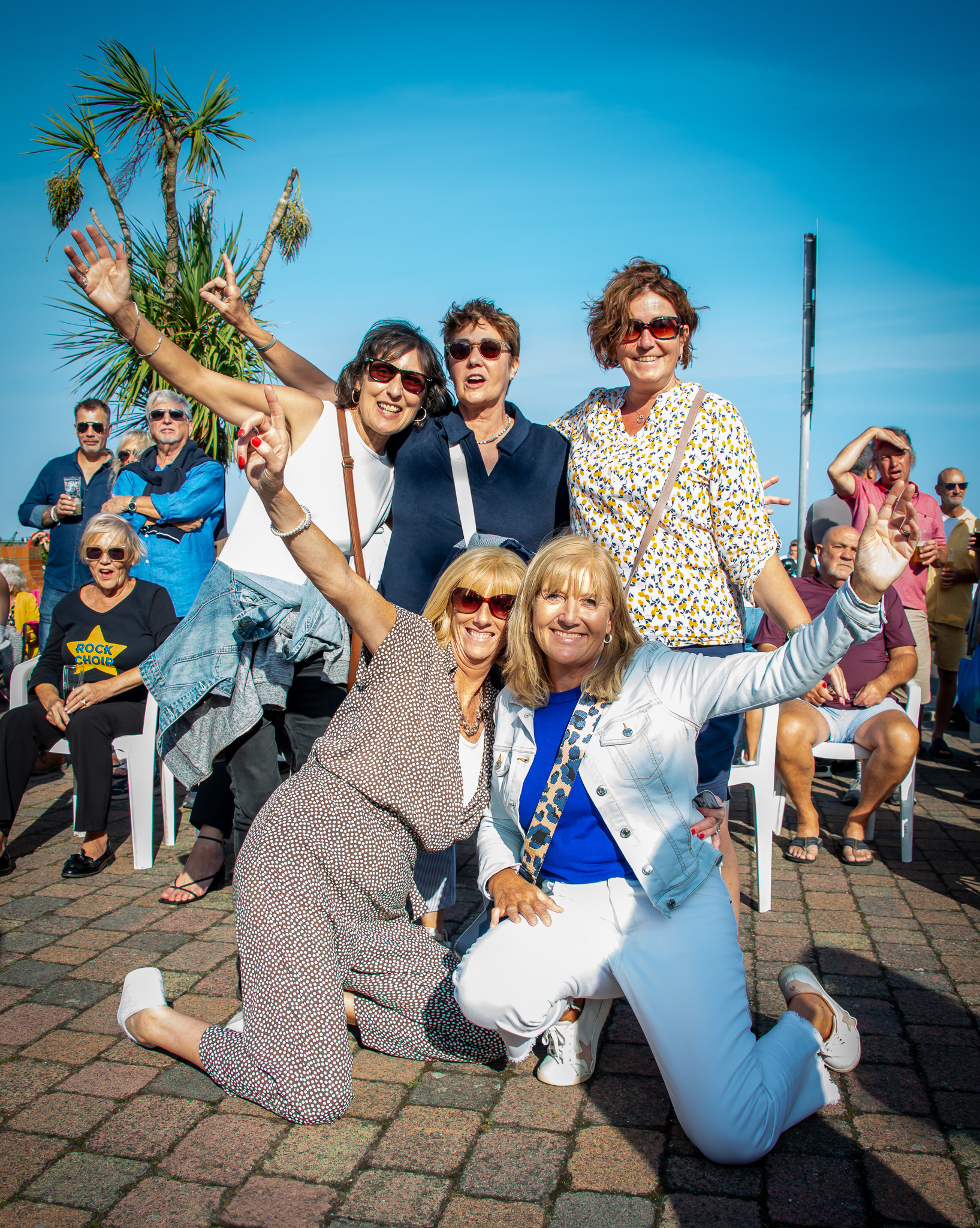 Aurora, Nieves, Karine, Lorraine and Sally. Kings Head, Port Arms and Dunkerleys, Beach Street Square, 26th August, 2024.
