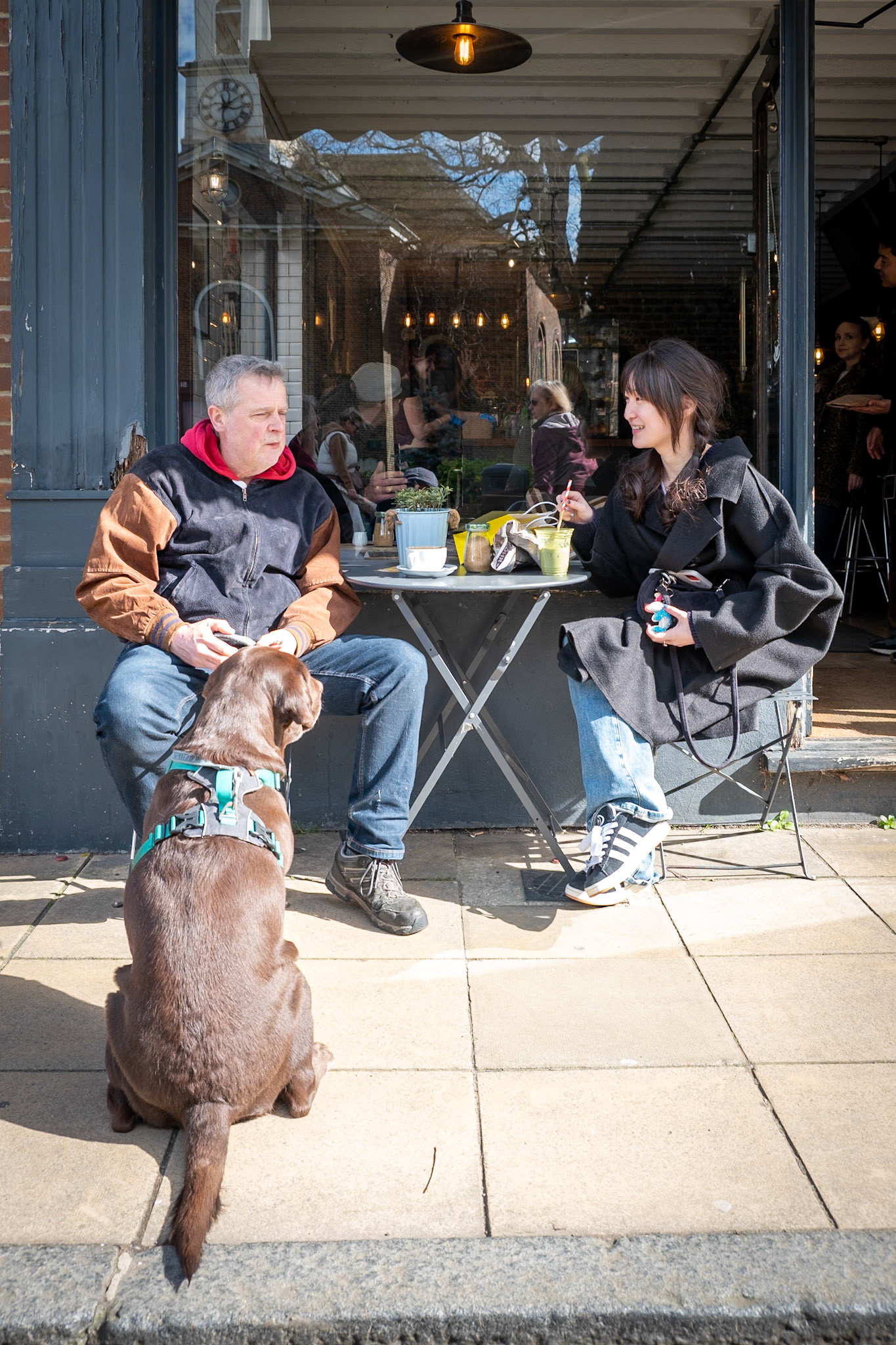 Chris, a builder and Carmen, a student relaxing at Hope and Lane Coffee Shop, High Street, 14th March, 2026.