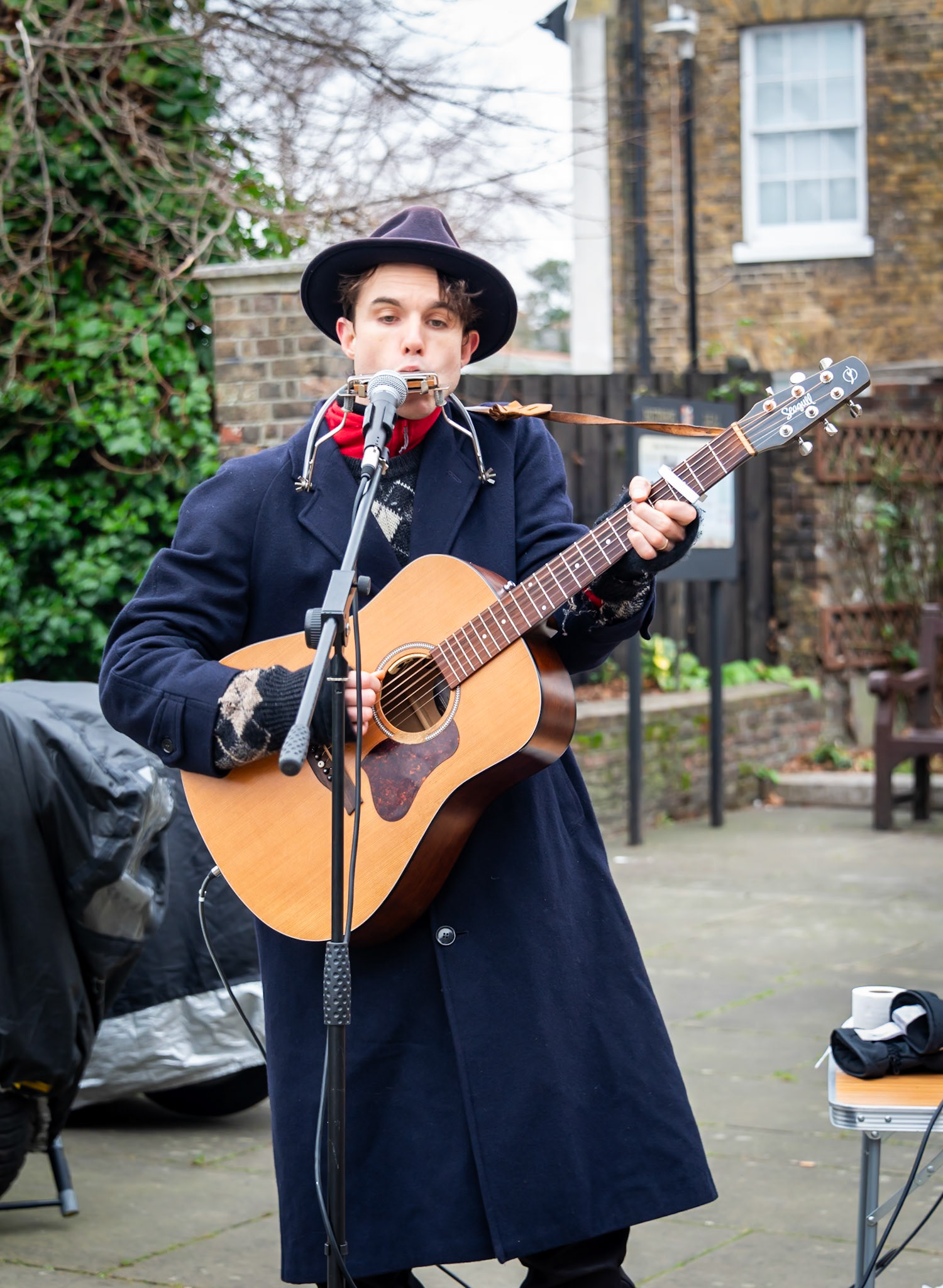 The very talented Callum Sutton, busking outside St Mary's Church, Deal High Street, Saturday, 13th January, 2024.