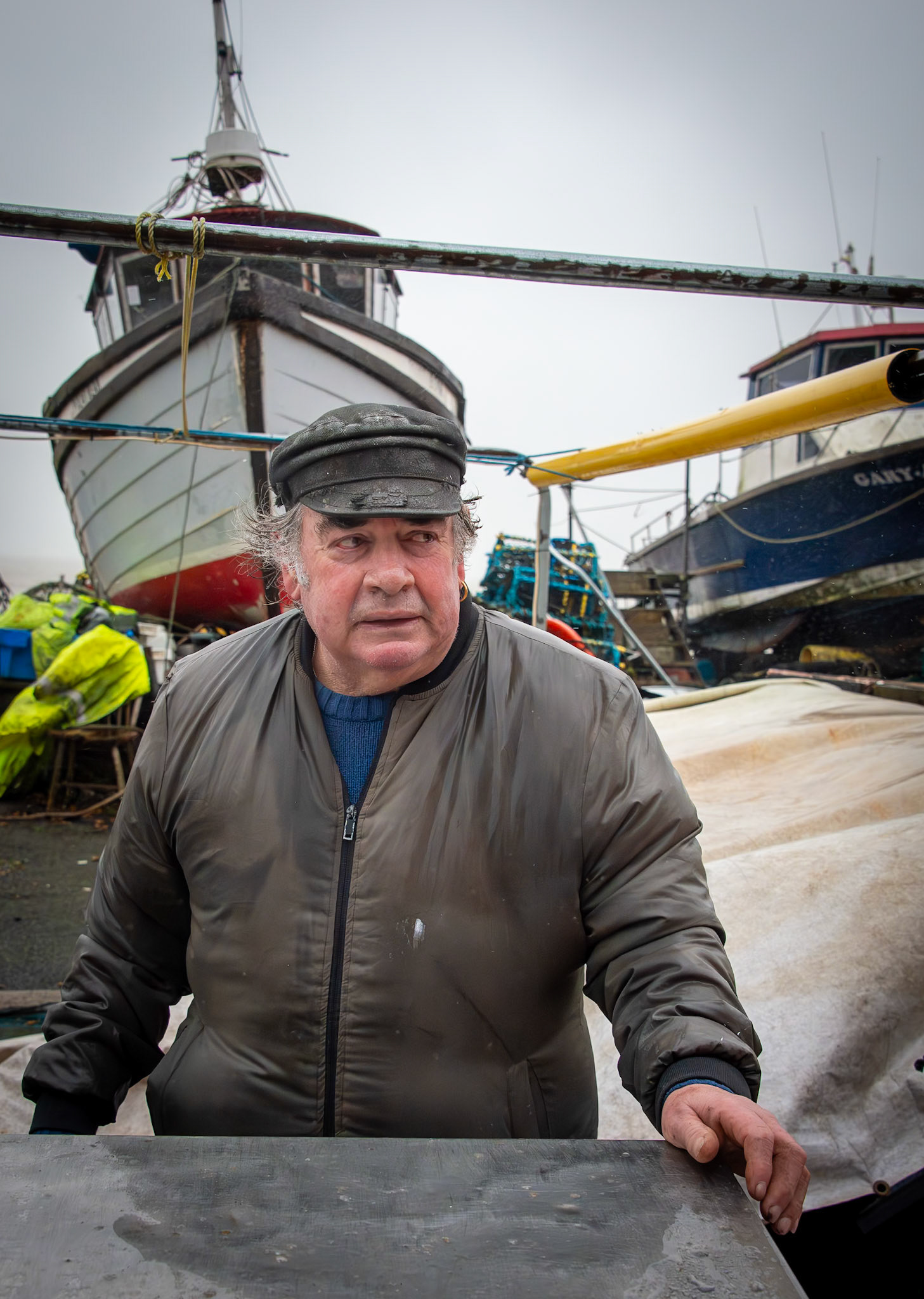 Dave Lawrence repairing his fishing boats, Deal Beach, 1st January, 2025.