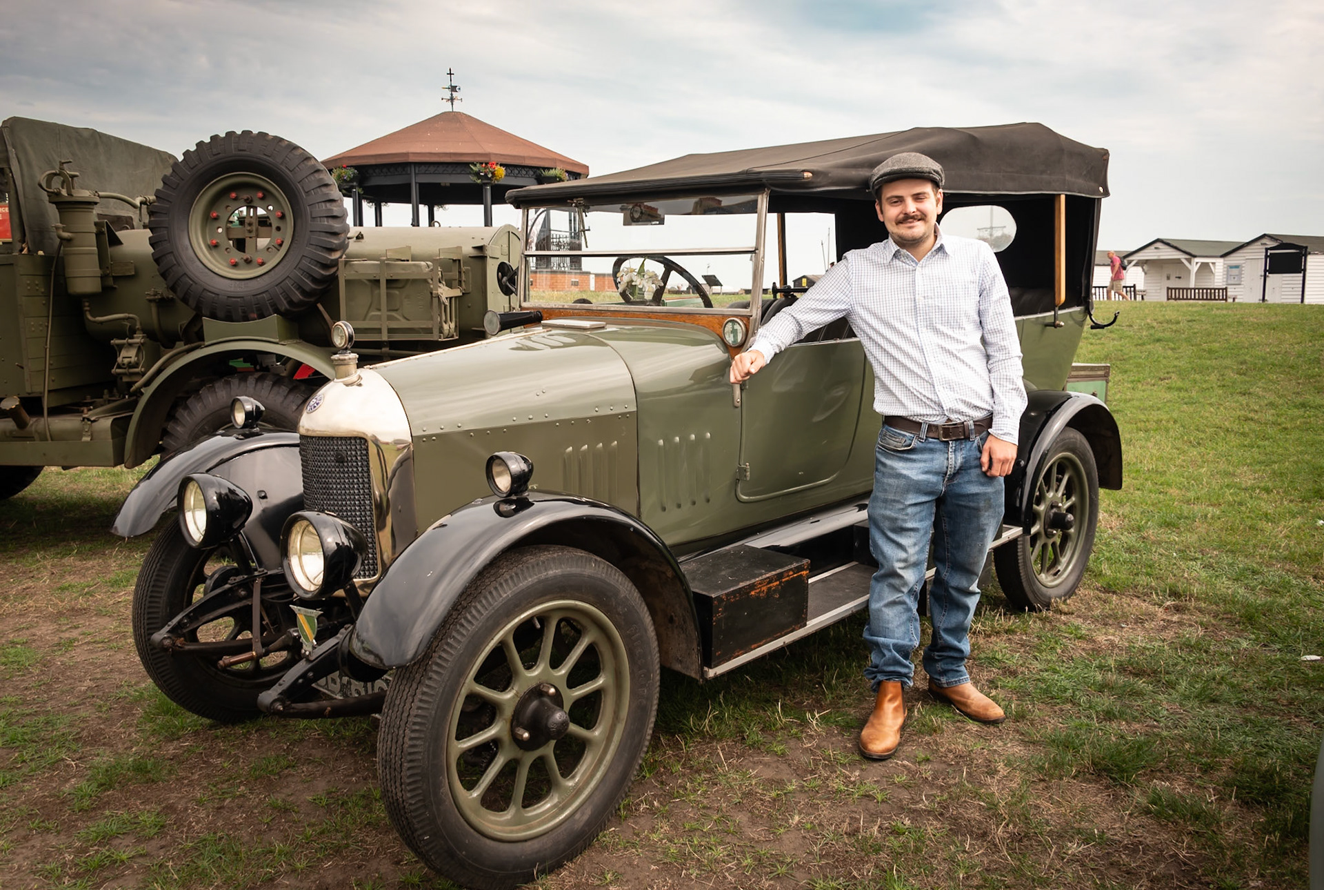 Phil with his 1925 Morris Cowley at Walmer Green, 7th September, 2024.