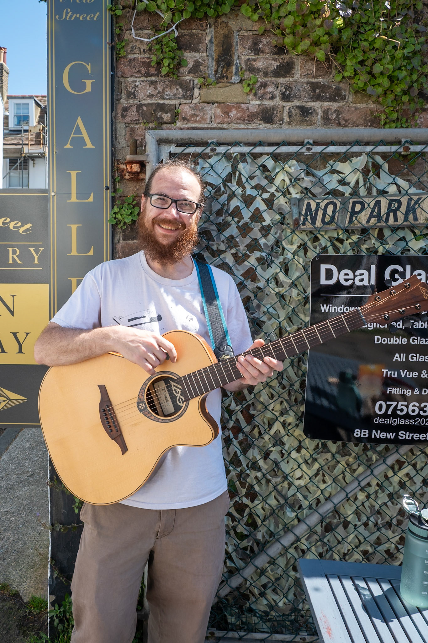 Koz, a full time musician at New St Gallery, 2nd May, 2026. @framesforyou_framing Koz is an organiser of open mic sessions and singing groups at The Lighthouse, The Strand, Walmer. 