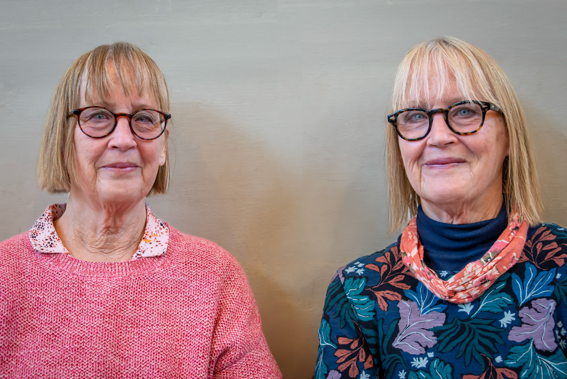 The very talented twin sisters, Kathryn Hodder, ceramacist, and Nicki Vowls, painter and printmaker. The Arts and Crafts Show, St George's Hall, 25th November, 2024.  www.nickivowls-artist.co.uk