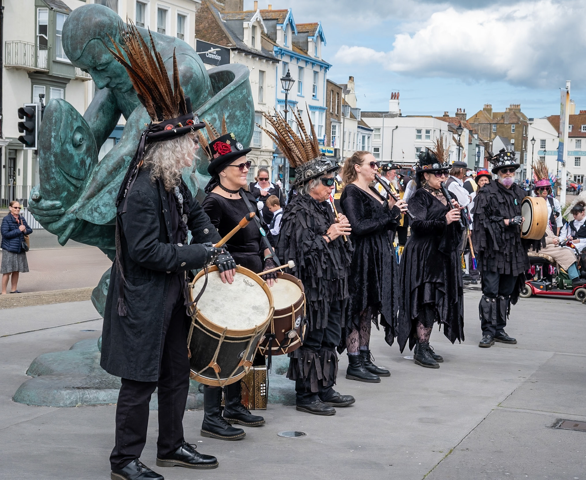 Wolfshead and Vixen Morris Dancers visiting from Rochester. Deal Pier, 16th May, 2026. https://wolfsheadandvixen.com/