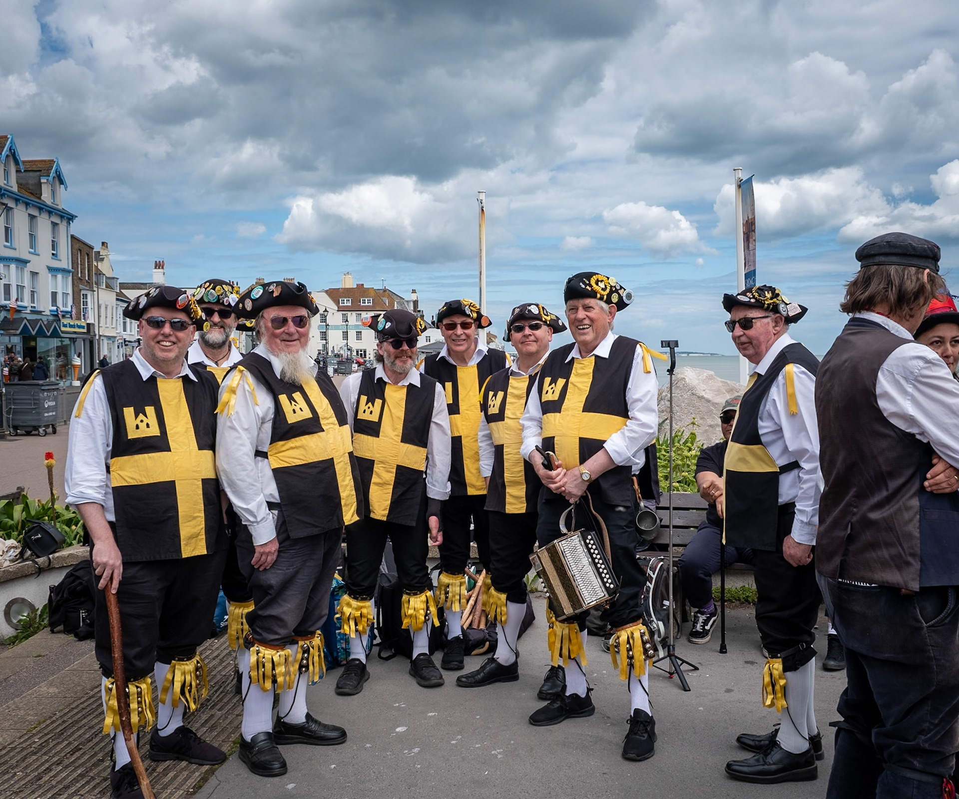 Wantsum Morris visiting from both sides of the Wantsum Channel, which in former times separated Thanet from the rest of Kent. Deal Pier, 16th May, 2026. https://wantsum-morris.org.uk/
