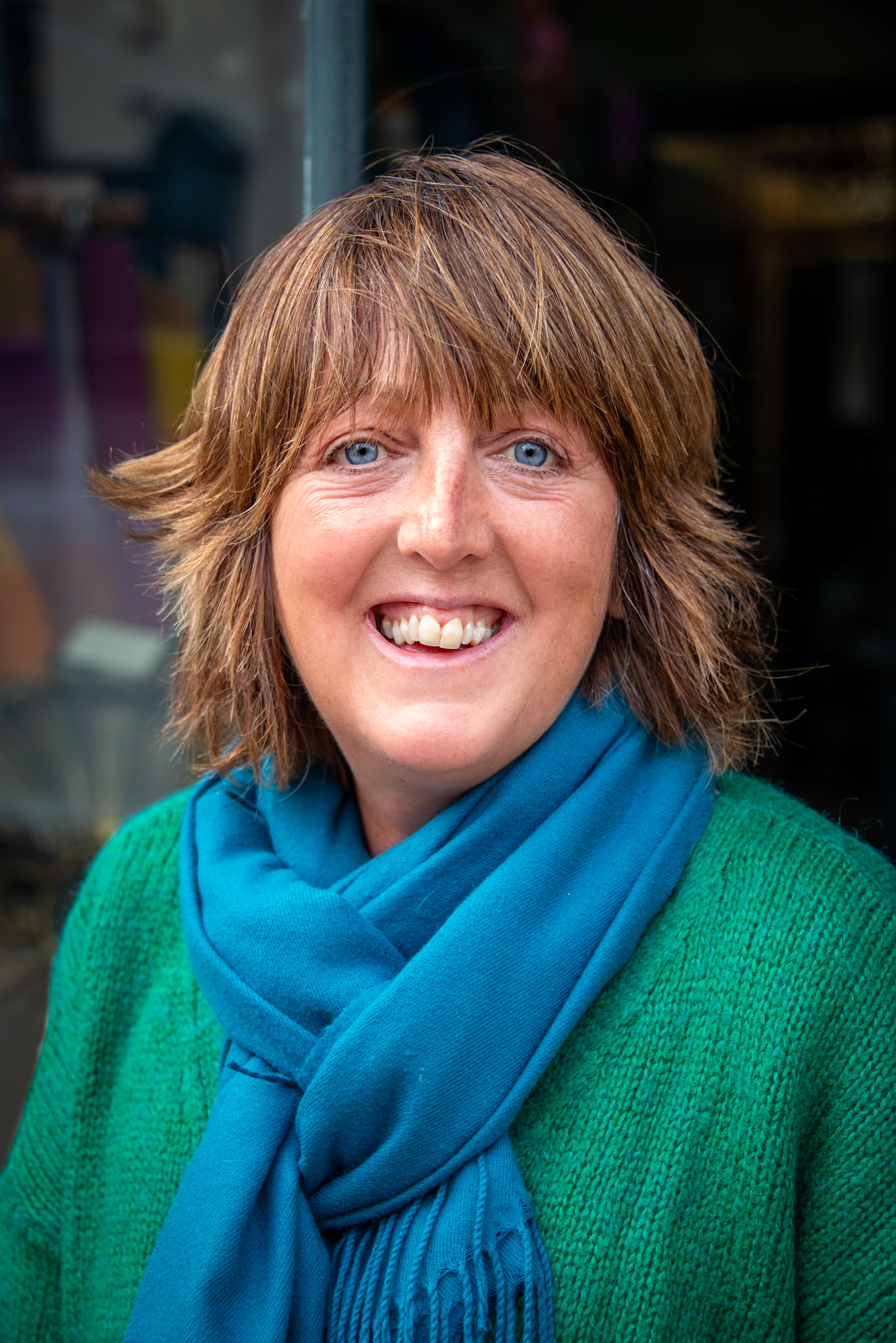 Stacey at her shop, 123 High Street; a quirky, independent gift shop for home and garden. 9th February, 2024.