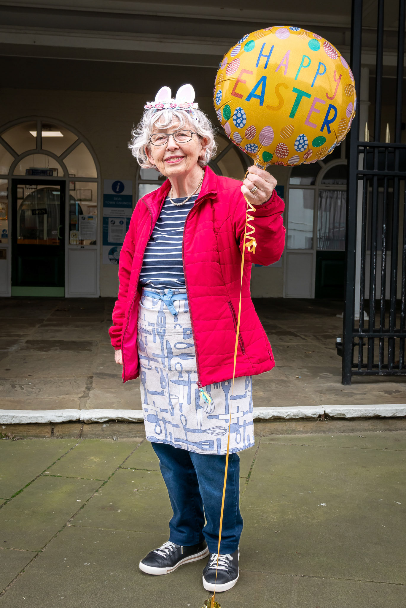 Else-Marie, a Norwegian lady, advertising an Easter Market in the Town Hall. Else-Marie told me she is enjoying her retirement and letting younger people go about their working lives in order to keep her pension coming in.