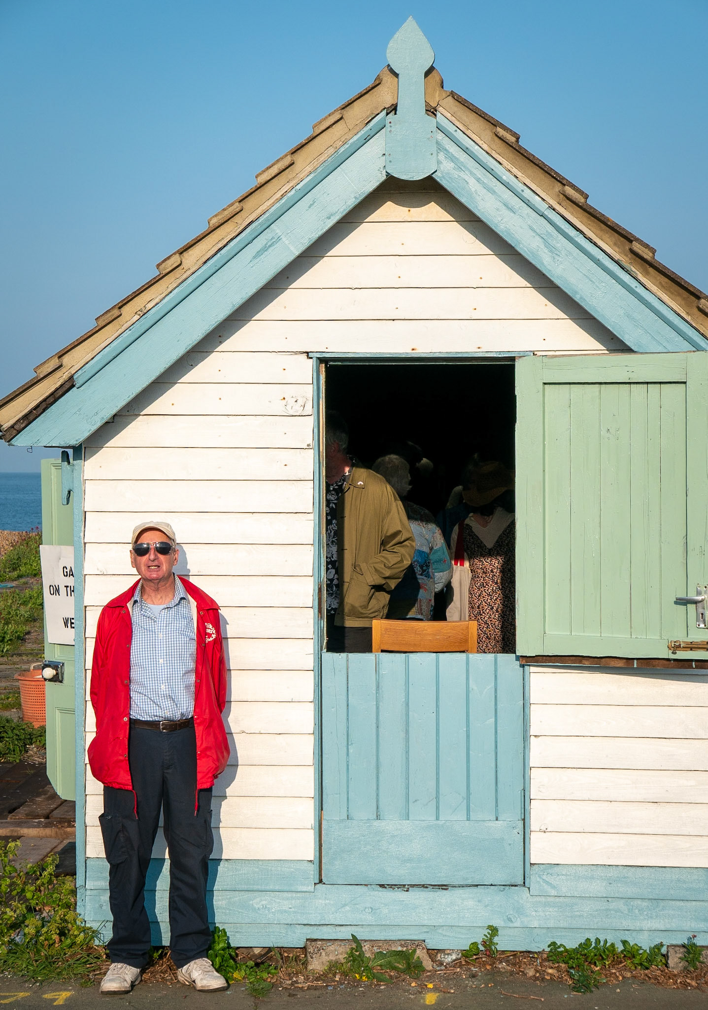 Tom Burnham at the opening and private viewing of his Gallery on the Beach, Walmer, 2nd May, 2025. 