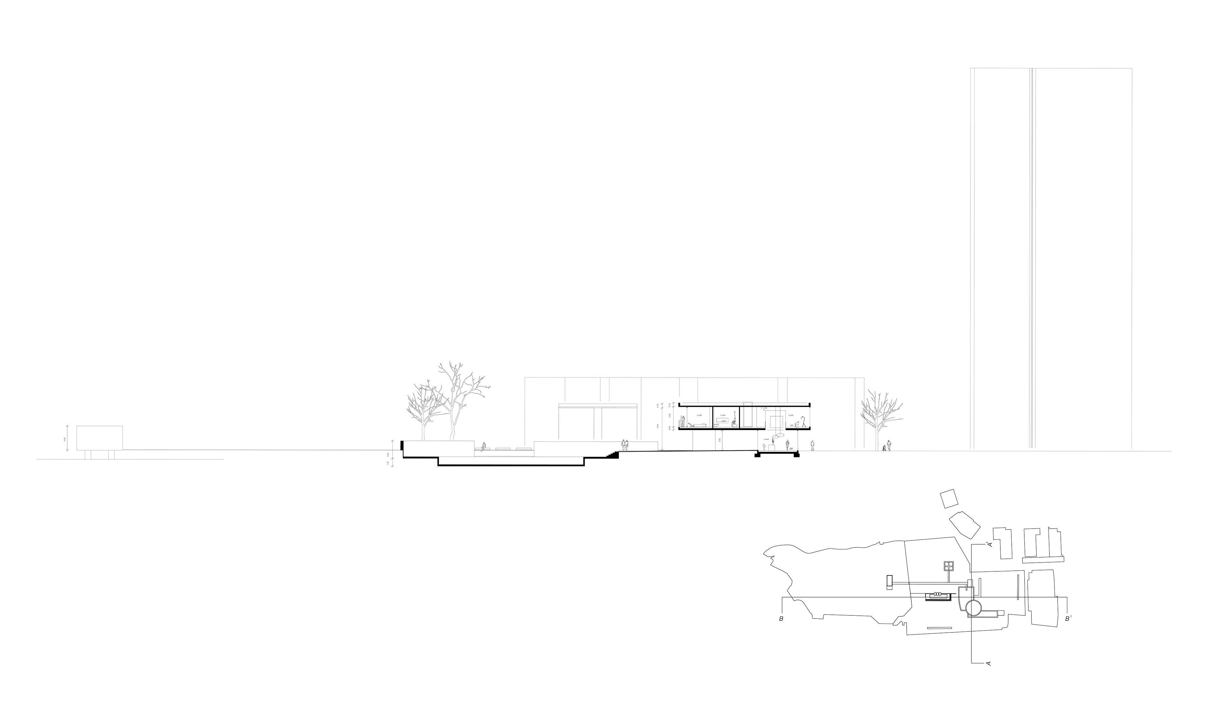 LONG SECTION WITH CONTEXT, CUT B-B