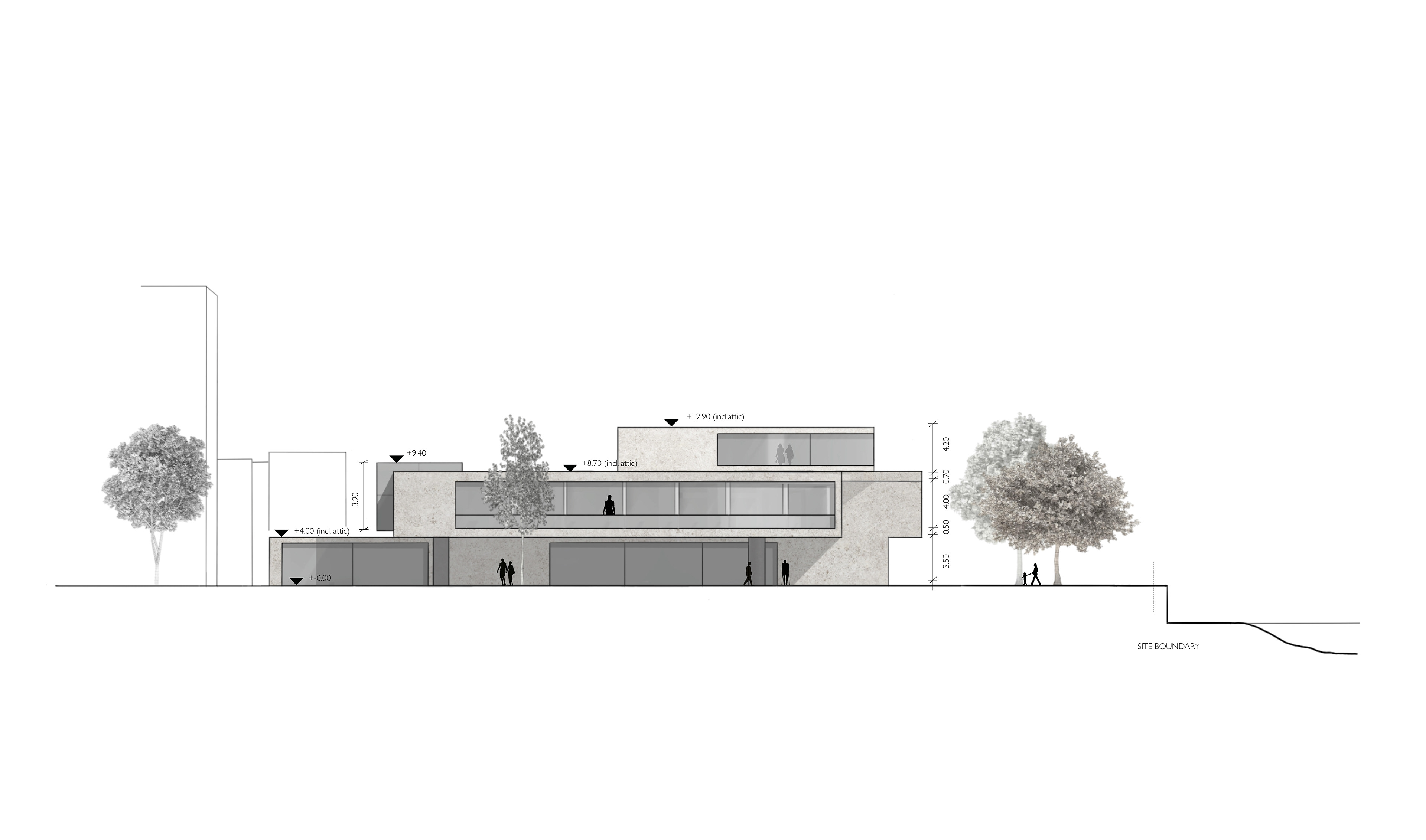 MAIN ELEVATION 1:200 ( VIEW FROM THE GARDEN)
