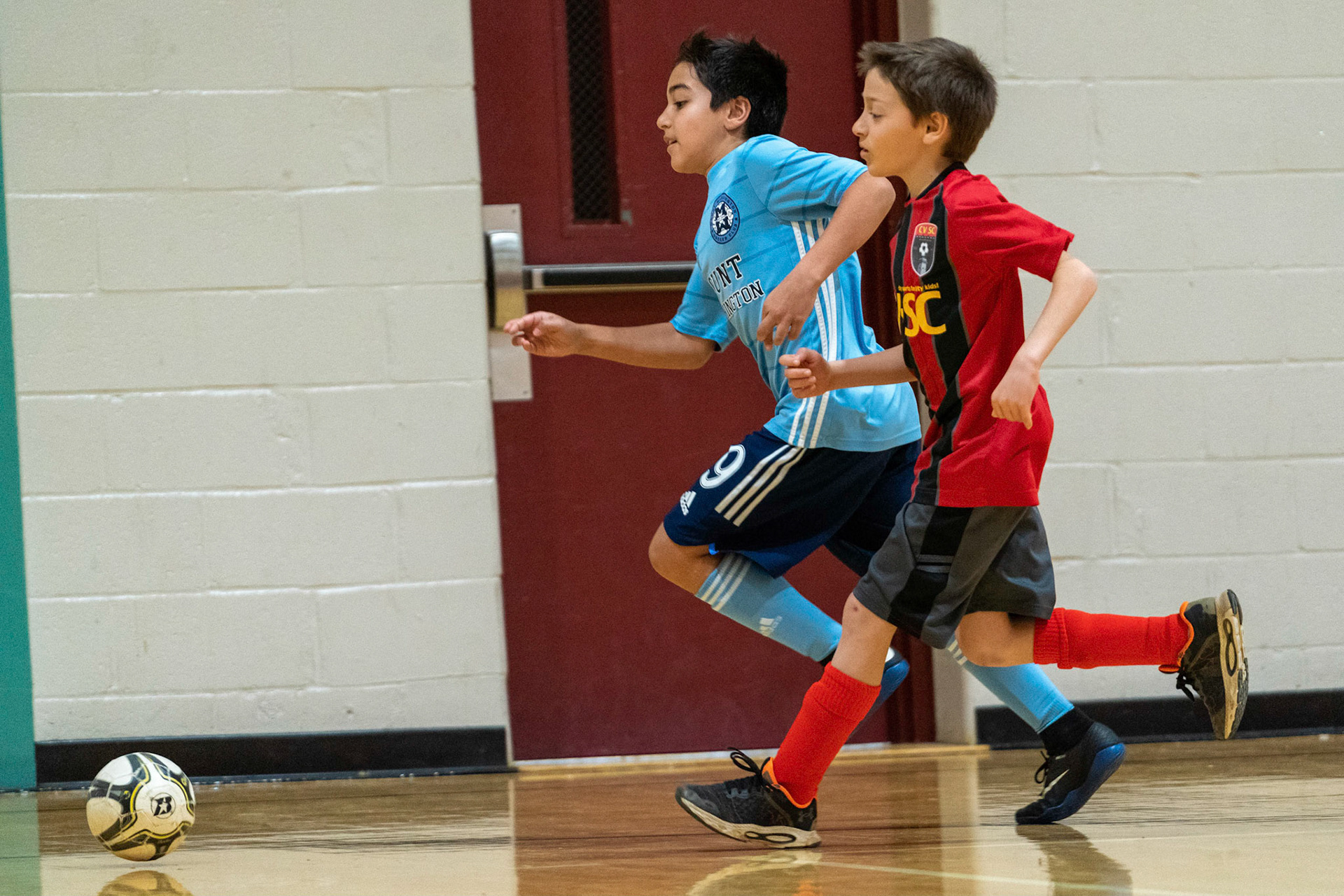 Caleb chases down a loose ball in the second half of the Mt. Washington Soccer 22/23 11-3 victory over  Charles Village.