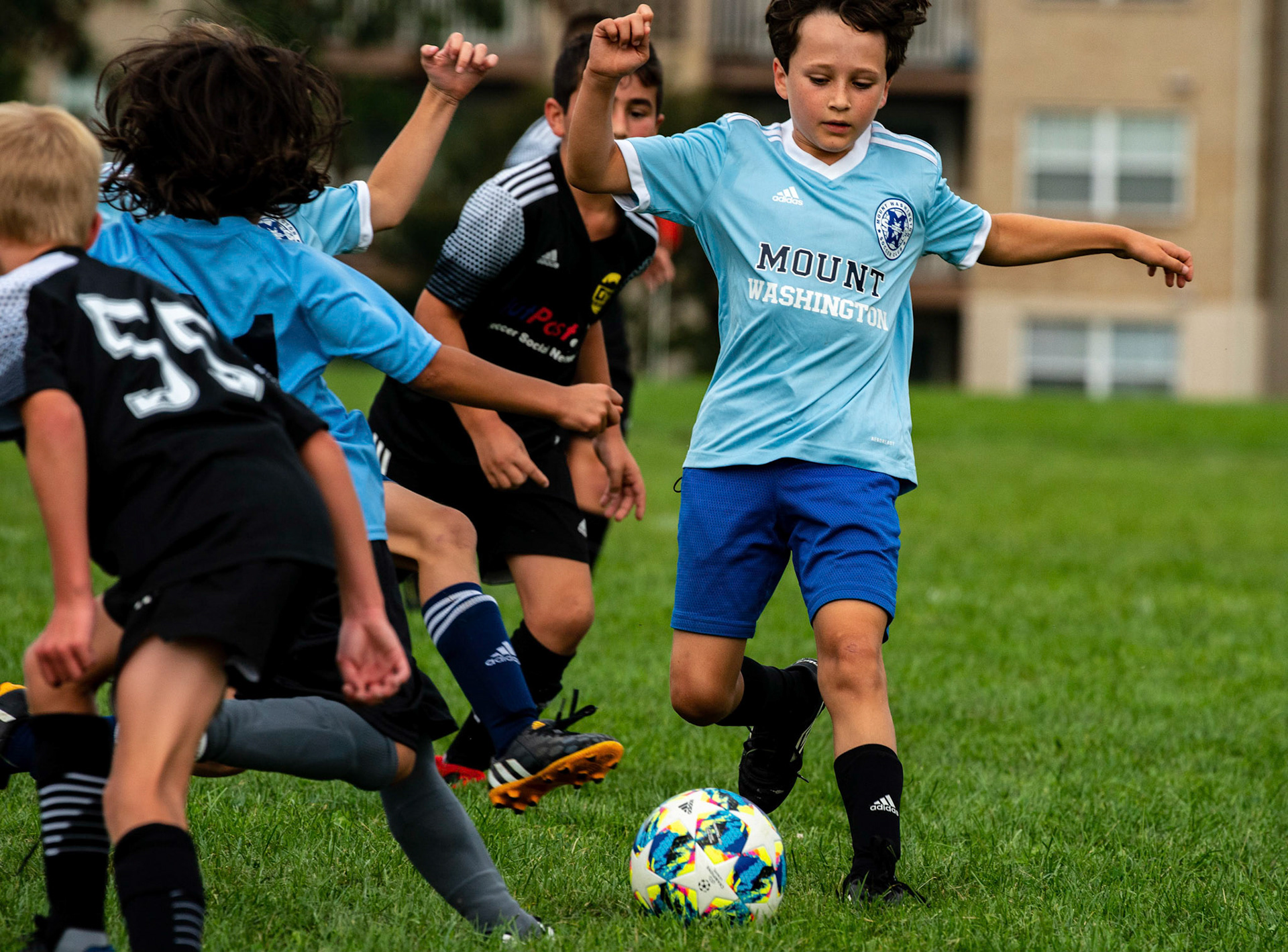 The Mt. Washington U10 Travel soccer team plays in the Labor Day Tournament.