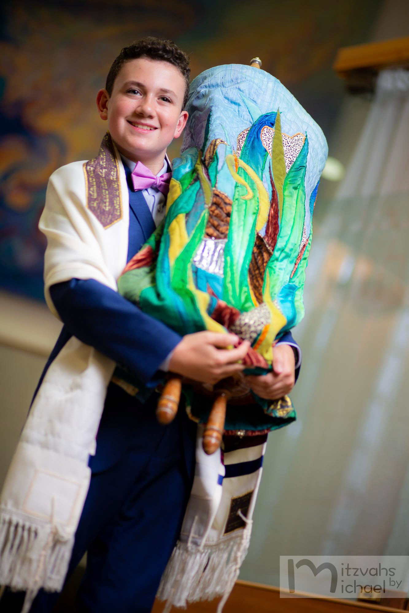Garrett's Bar Mitzvah rehearsal and portrait session at Beth El Congregation in Bethesda, MD.