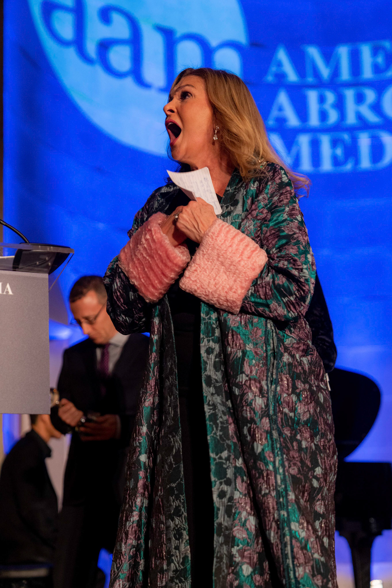 America Abroad Media (AAM) presents their annual gala awards dinner at the Andrew Mellon Auditorium in Washington D.C. on Tuesday, November 5, 2019. Honorees included Egyptian actress Yousra, Iranian activist and journalist Masih Alinejad, and film director Peter Berg.
