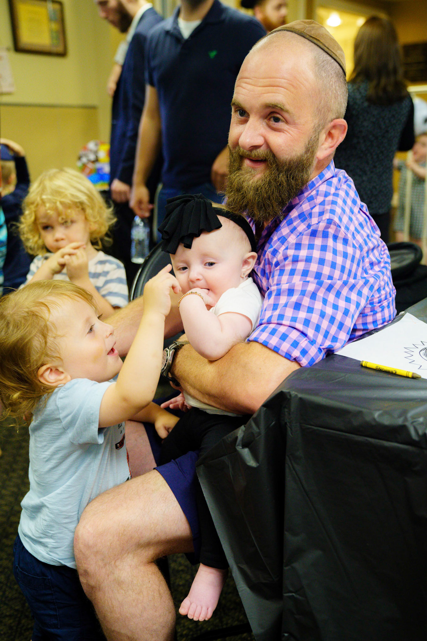Daniel’s upsherin on the occasion of his third birthday at Rabbi Goldberger’s shul, Tiferes Yisroel.