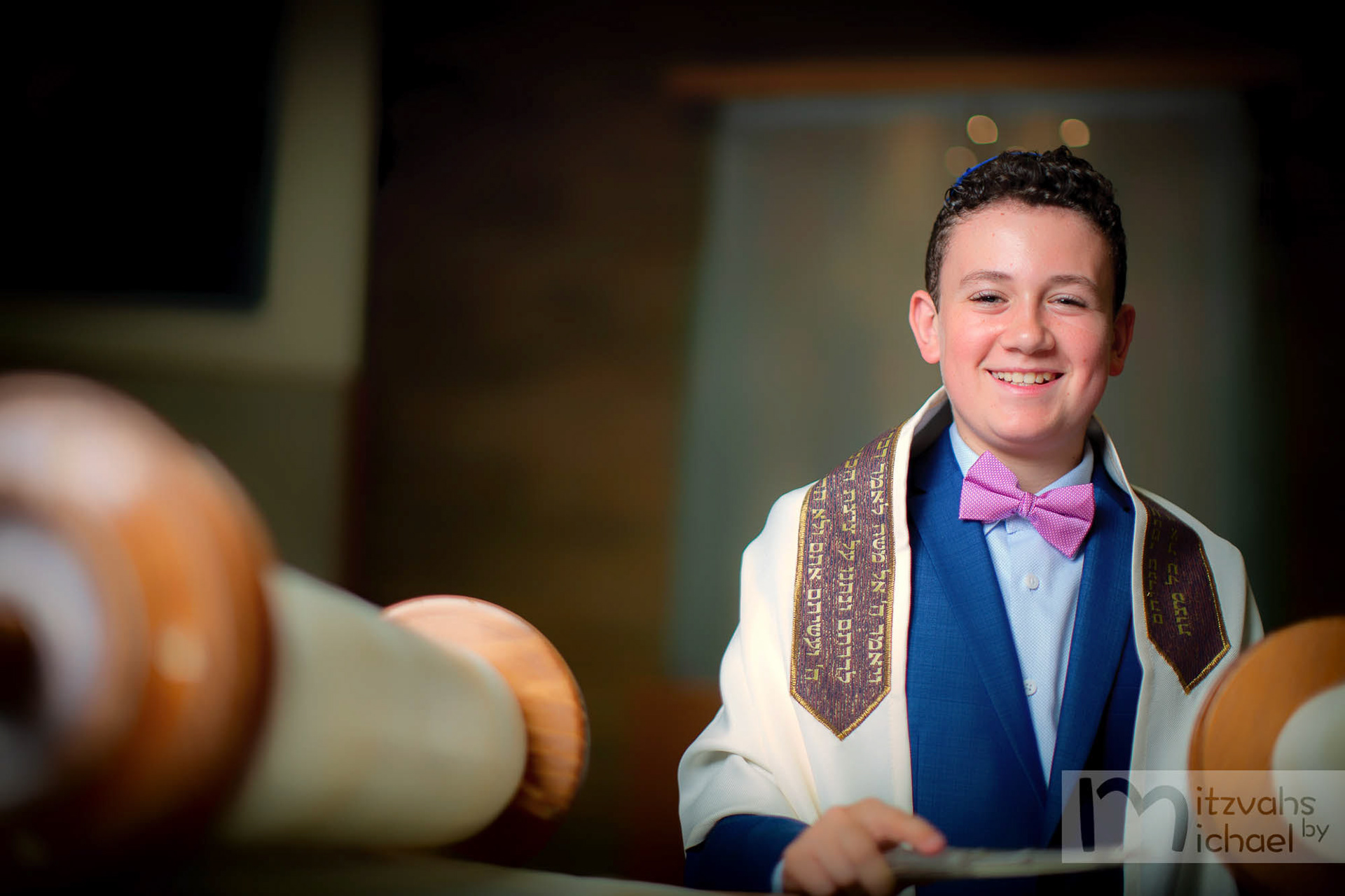 Garrett's Bar Mitzvah rehearsal and portrait session at Beth El Congregation in Bethesda, MD.